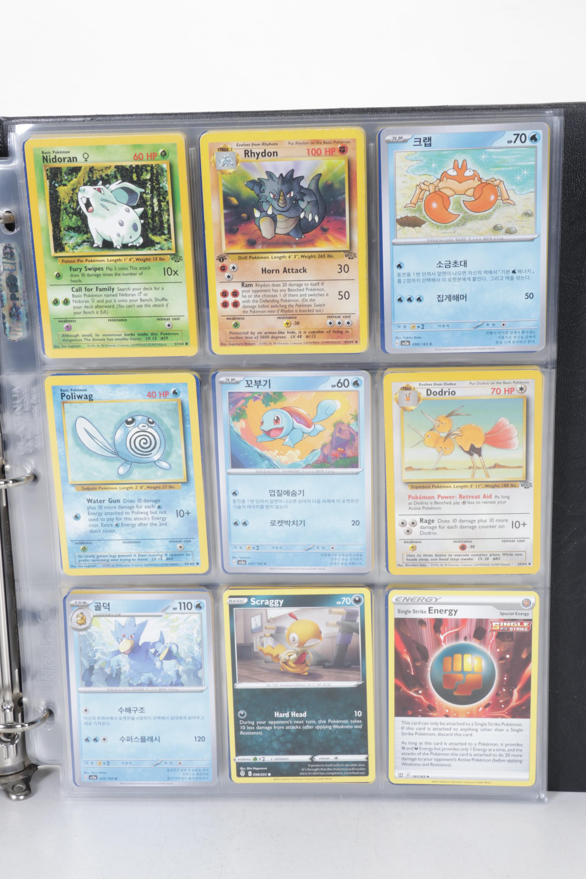 English & Korean Pokémon Card Collection Featuring Base & Fossil Sets