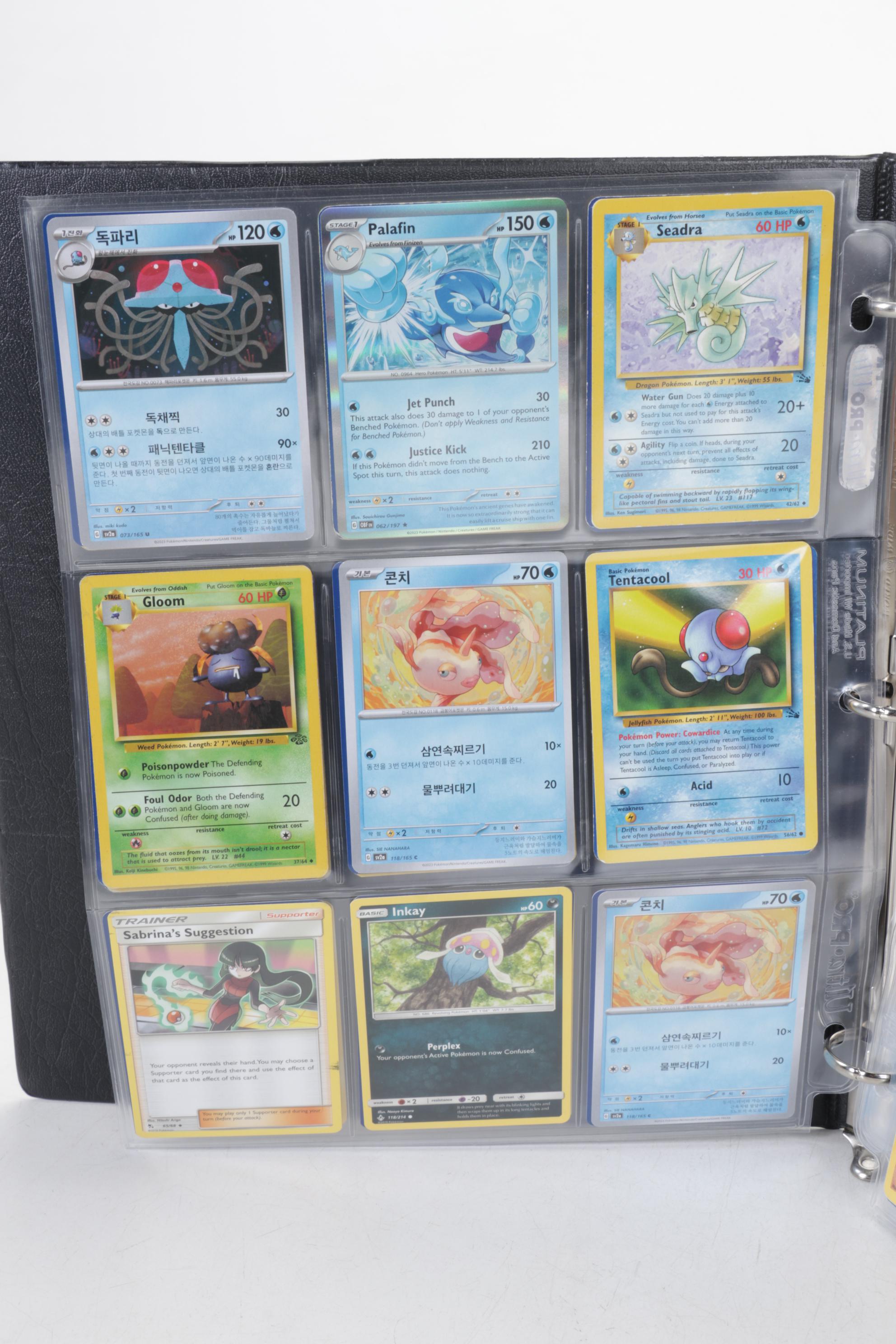 English & Korean Pokémon Card Collection Featuring Base & Fossil Sets