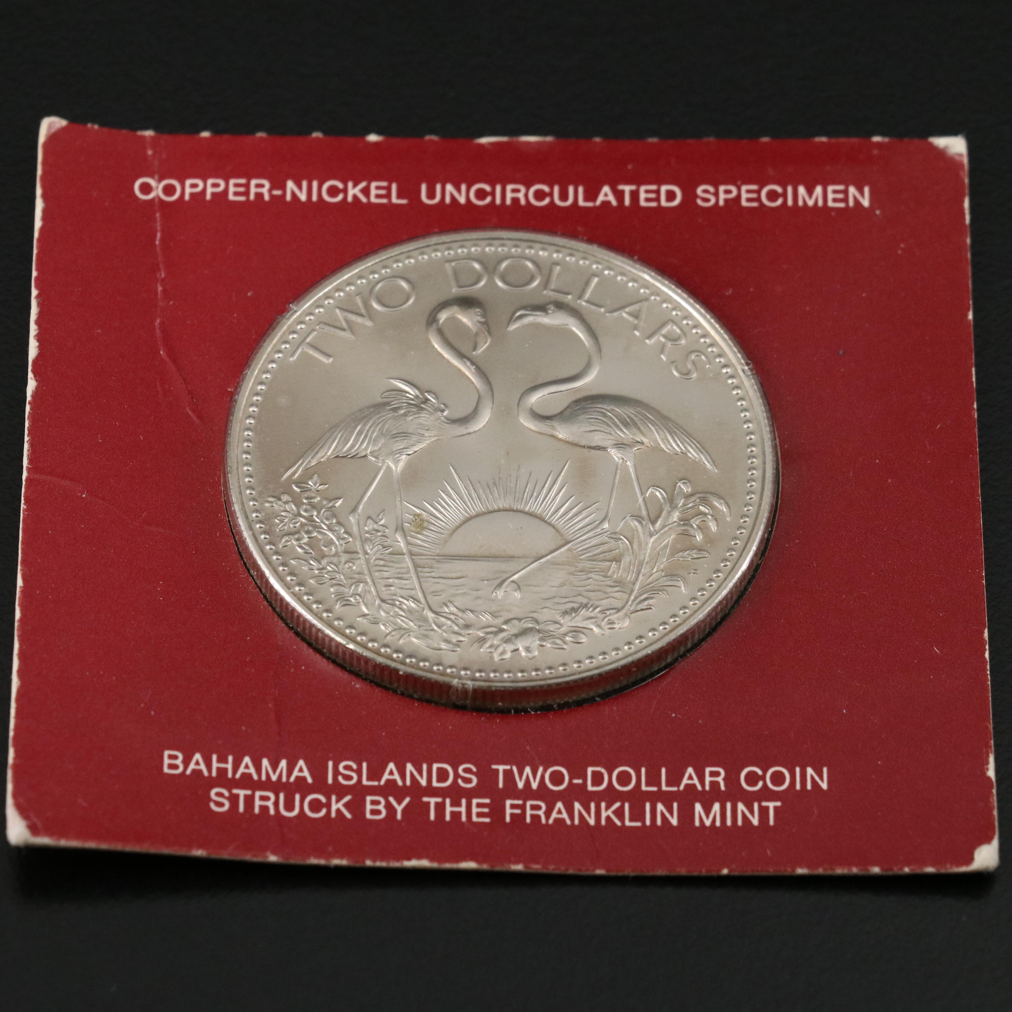 Four 1974 Bahamas Two Dollar Copper-Nickel Coins
