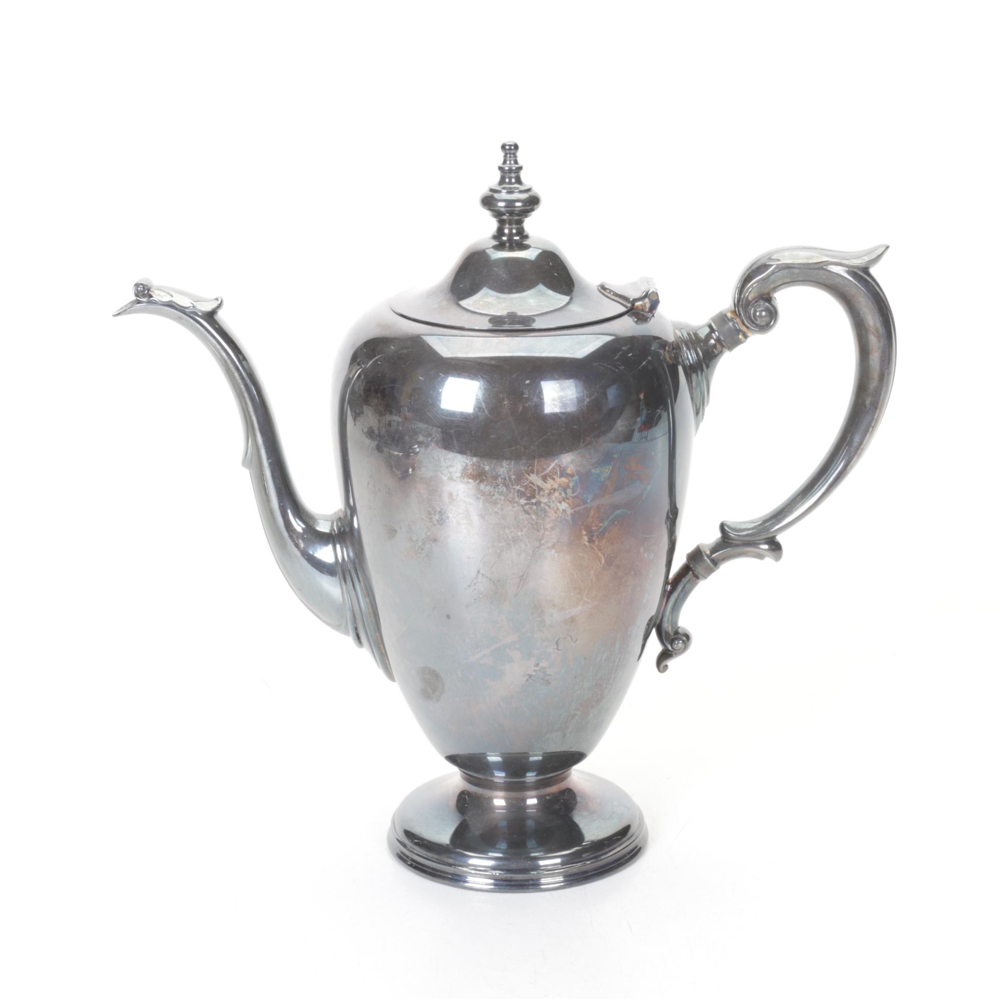 Wallace Baroque Round Gallery Tray and Other Silverplate Serving Pieces