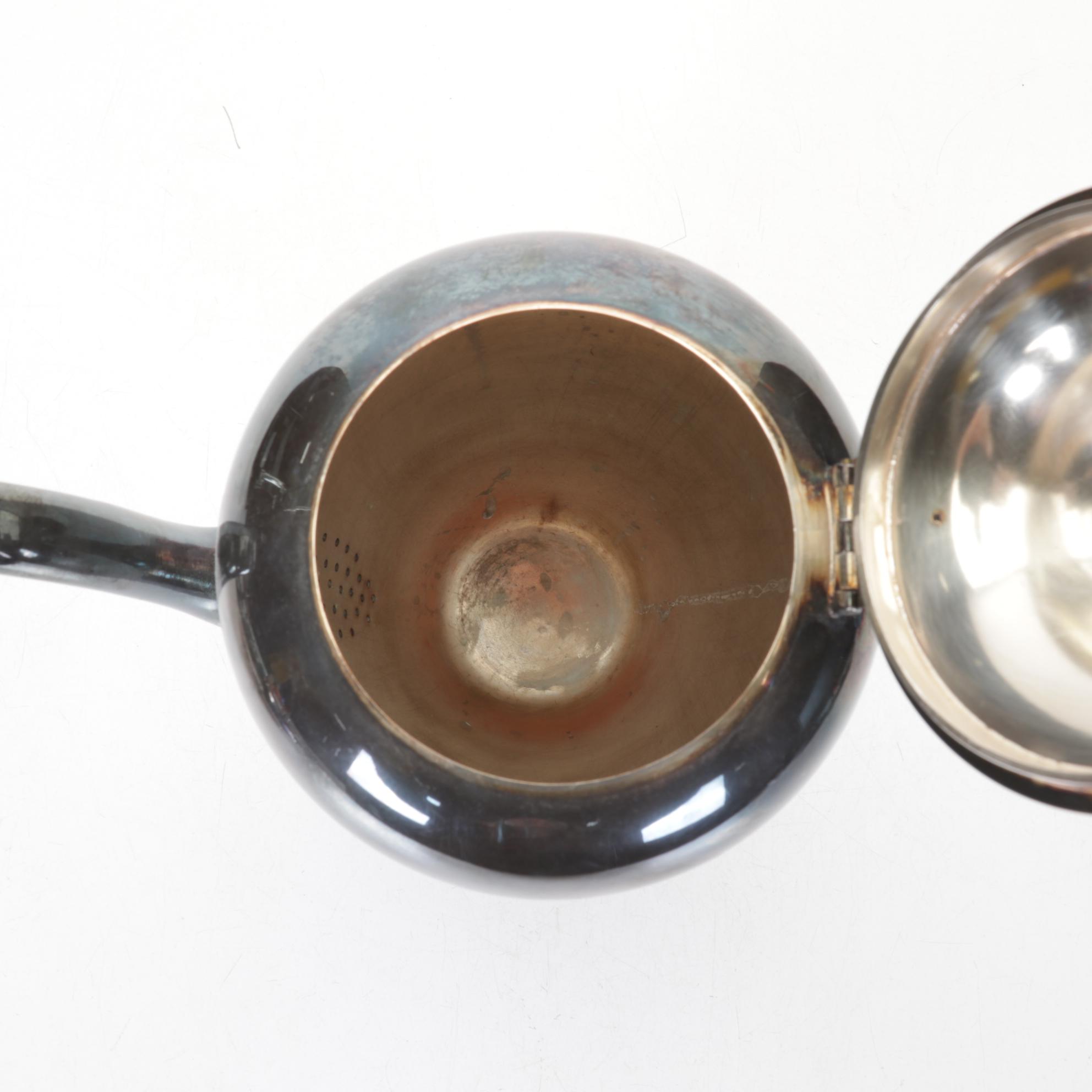 Wallace Baroque Round Gallery Tray and Other Silverplate Serving Pieces