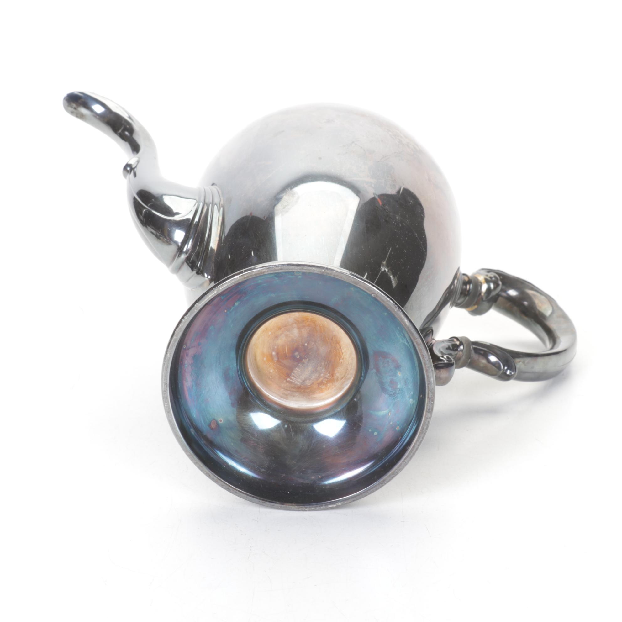 Wallace Baroque Round Gallery Tray and Other Silverplate Serving Pieces