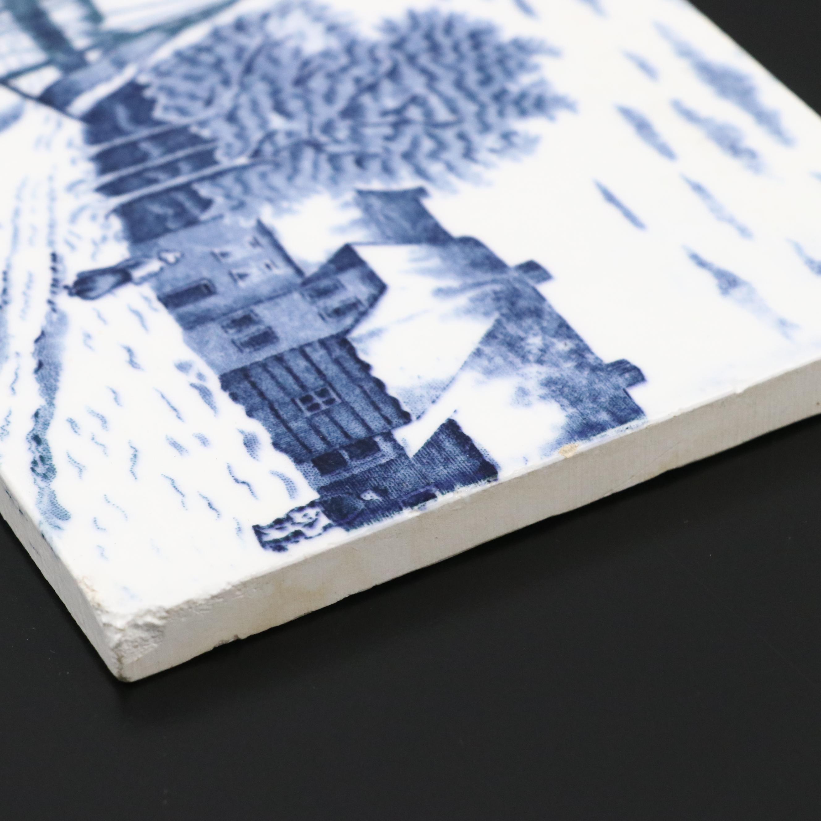 Delft Canal Scene Tile with Other Metal Lighthouse-Themed Switch Plates