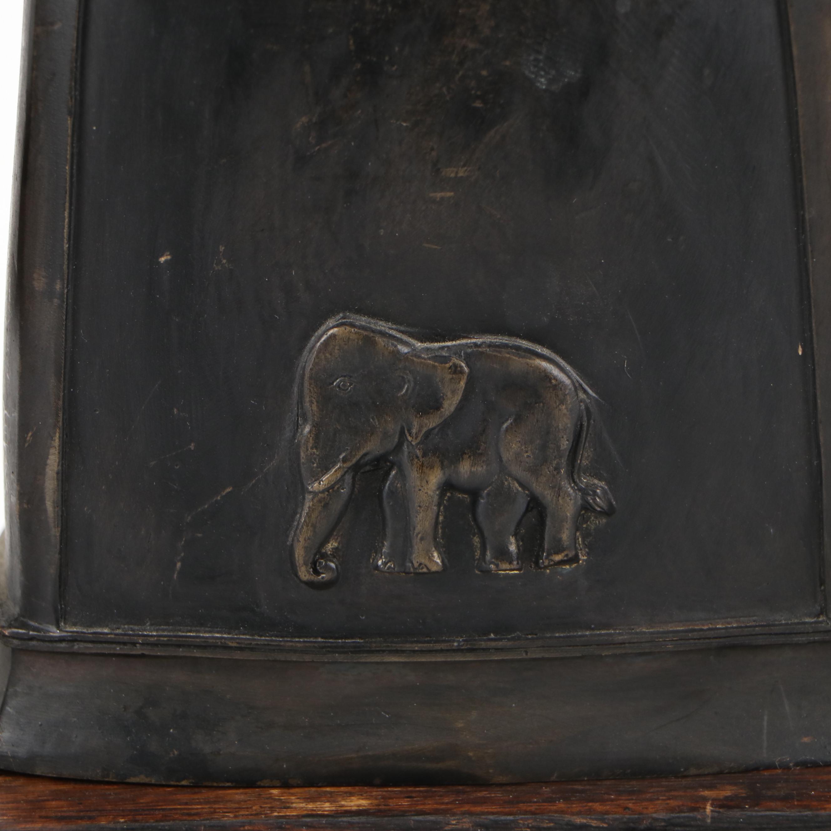 Burmese Hill Tribe Elephant Bell with Bent Cane Stand