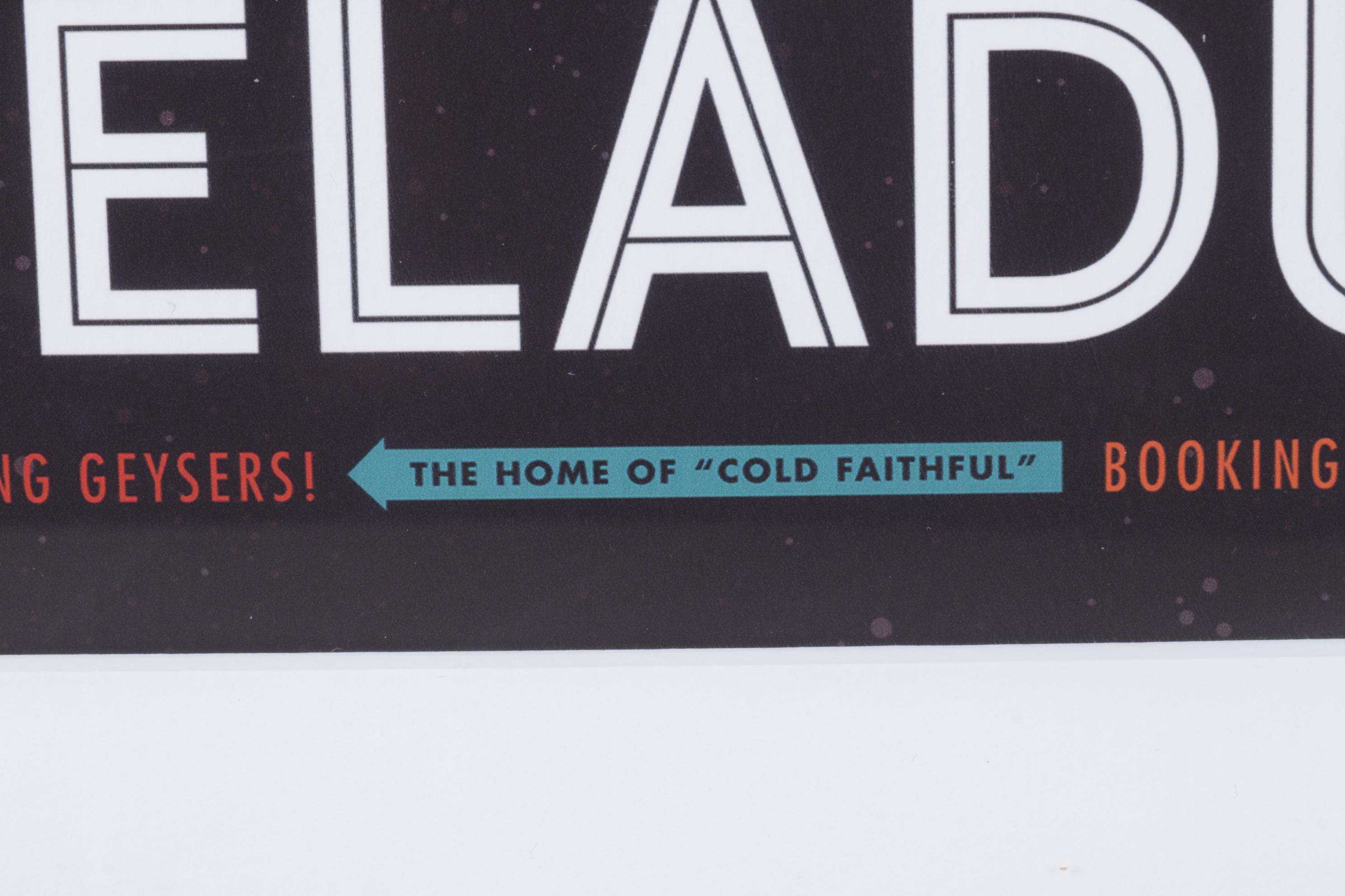 Retro-Futuristic "Enceladus" Travel Poster in Frame