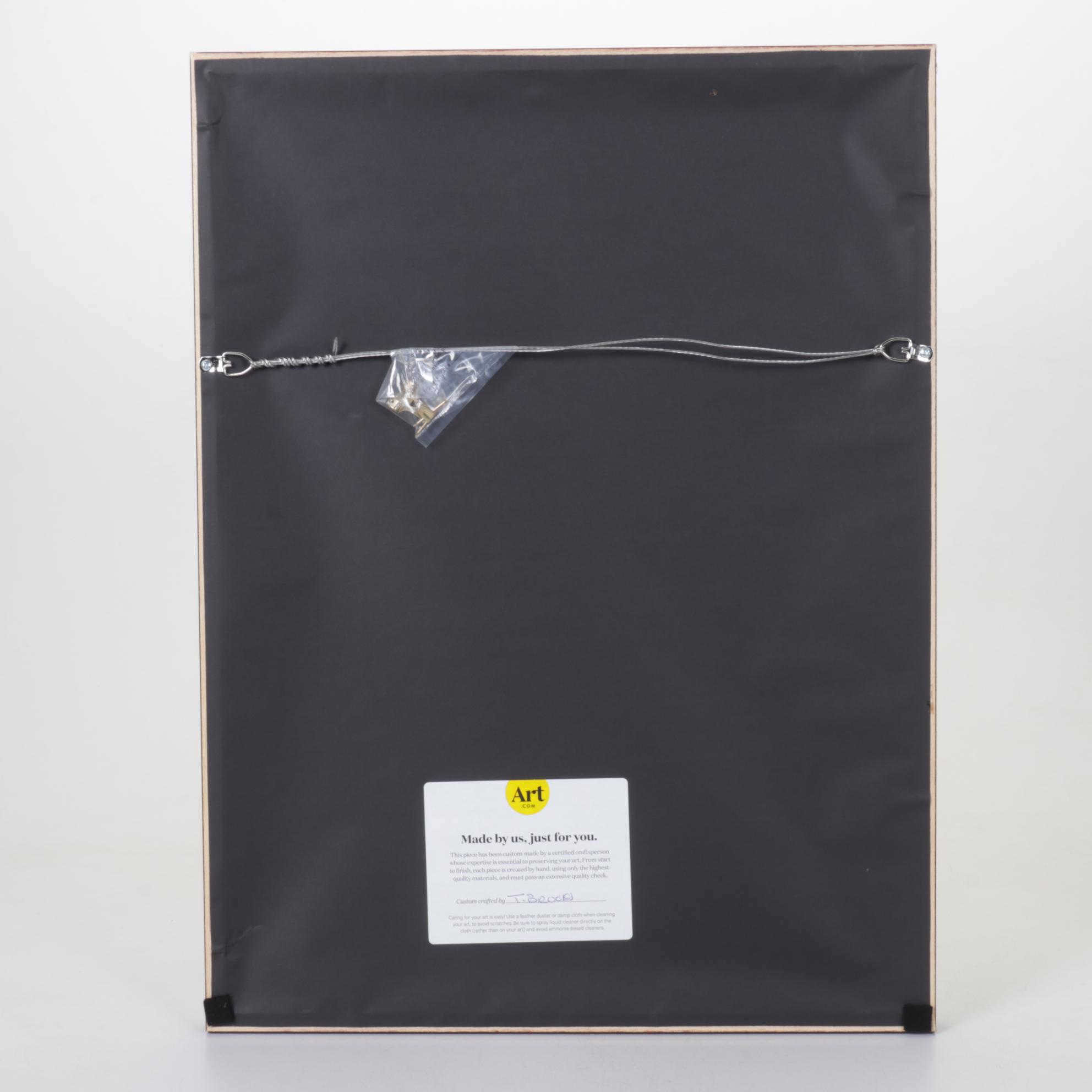 Retro-Futuristic "Enceladus" Travel Poster in Frame