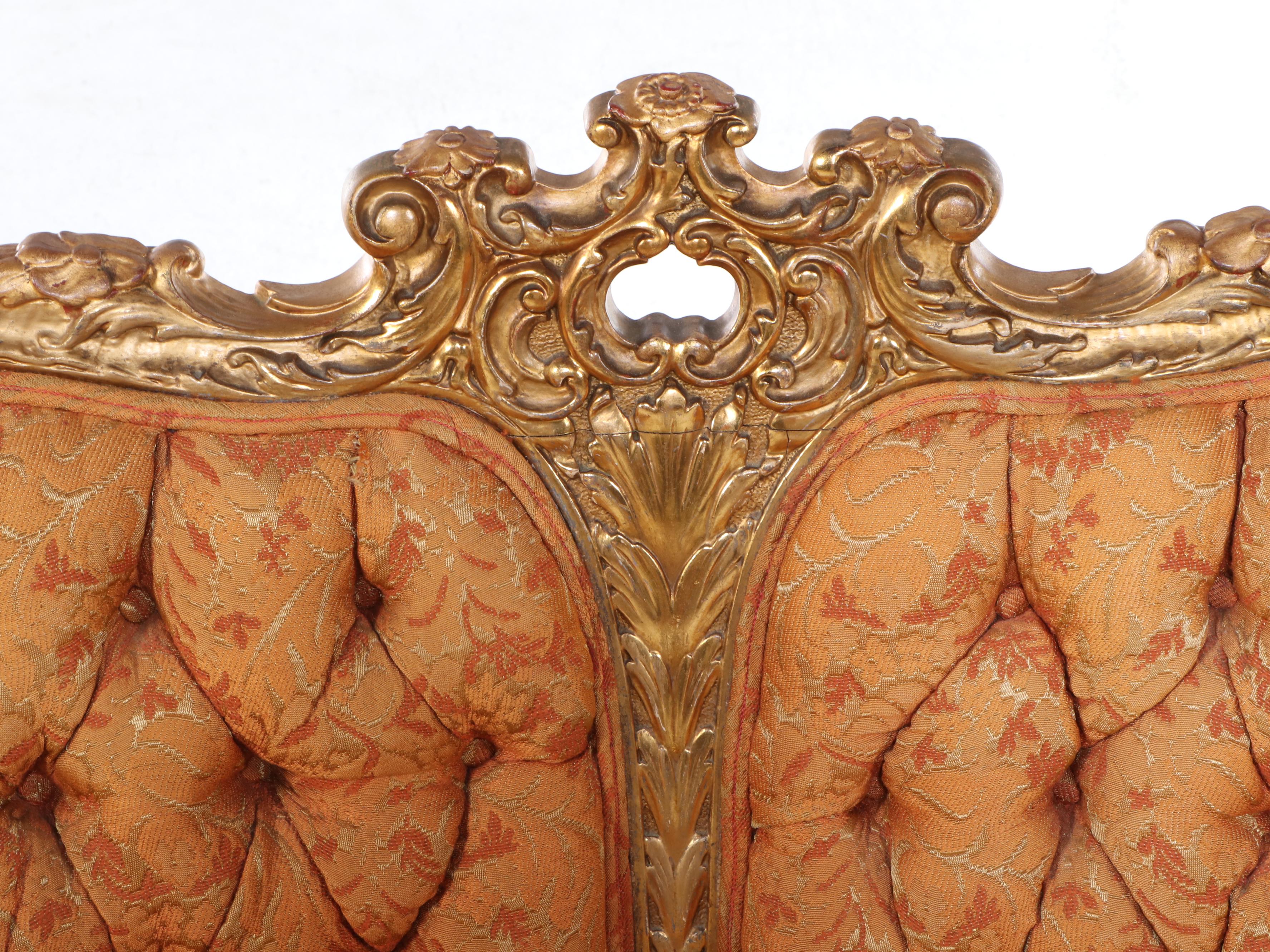 Four-Piece Louis XV Style Giltwood Salon Suite, Late 19th/Early 20th Century
