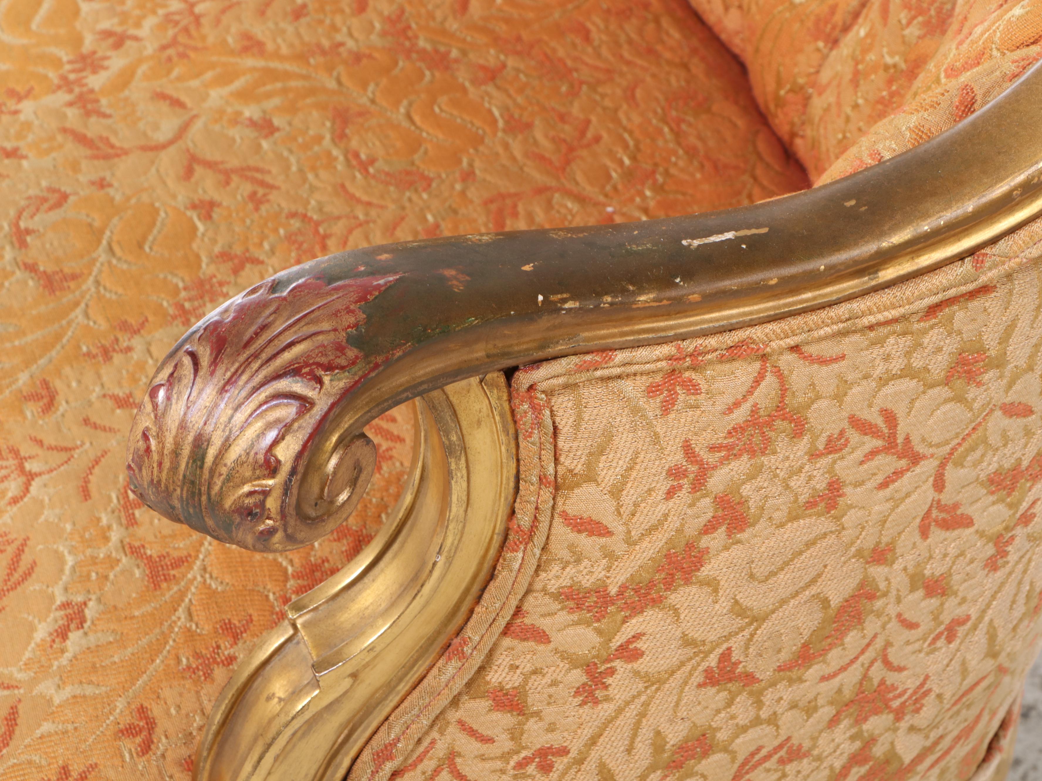 Four-Piece Louis XV Style Giltwood Salon Suite, Late 19th/Early 20th Century