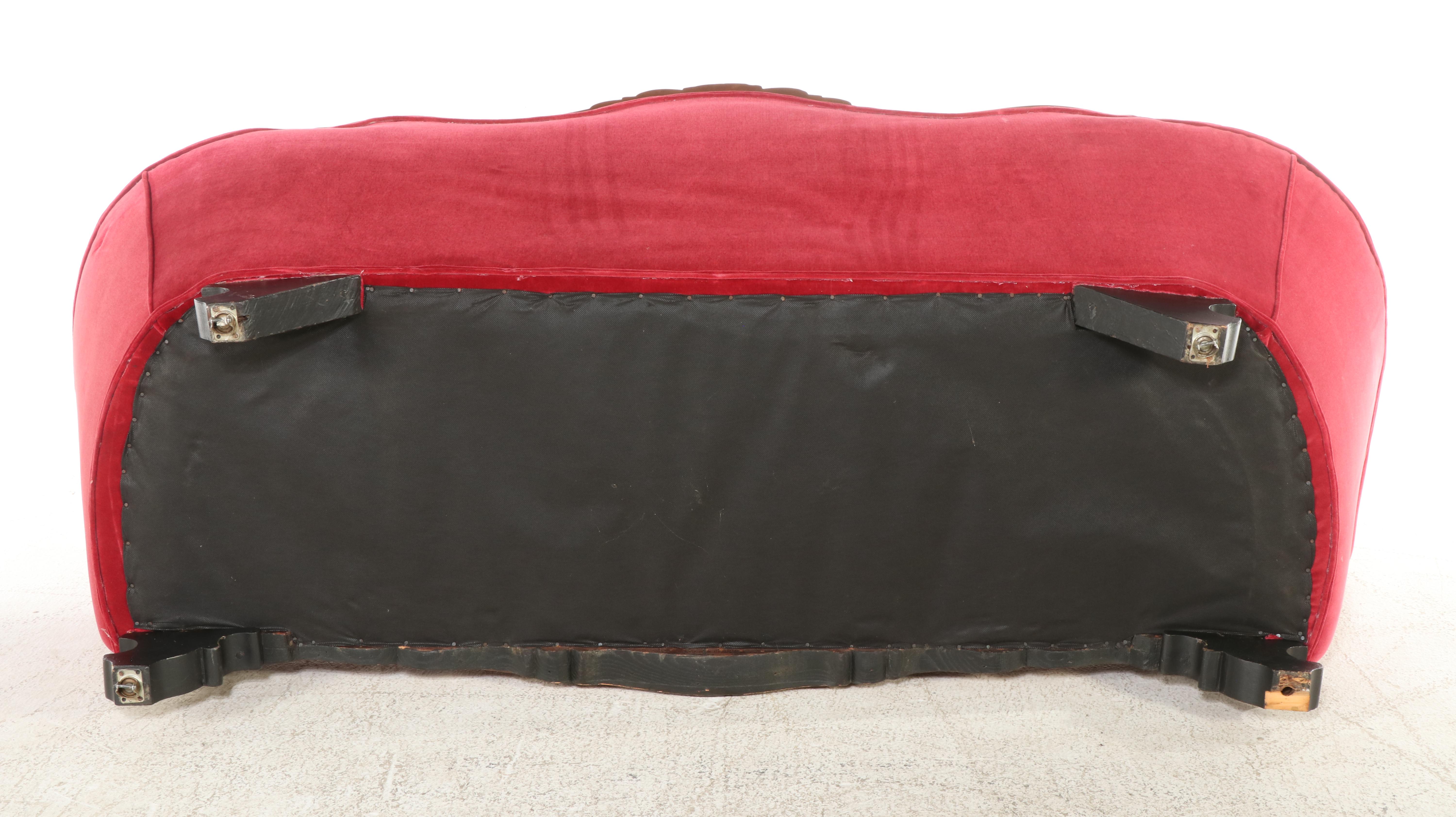 Classical Style Carved Mahogany Framed Sofa, Early 20th Century