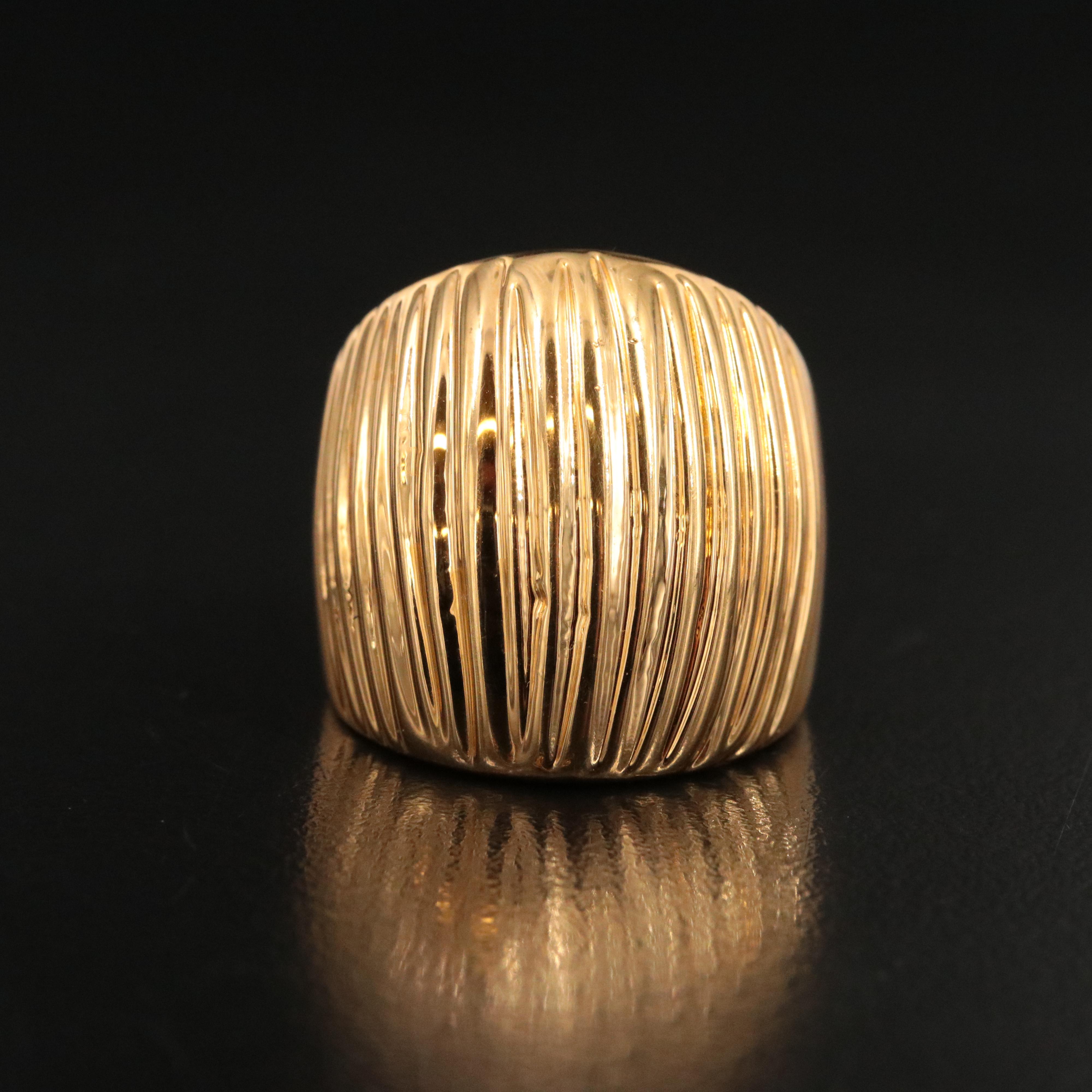 18K Ribbed Cigar Band Ring