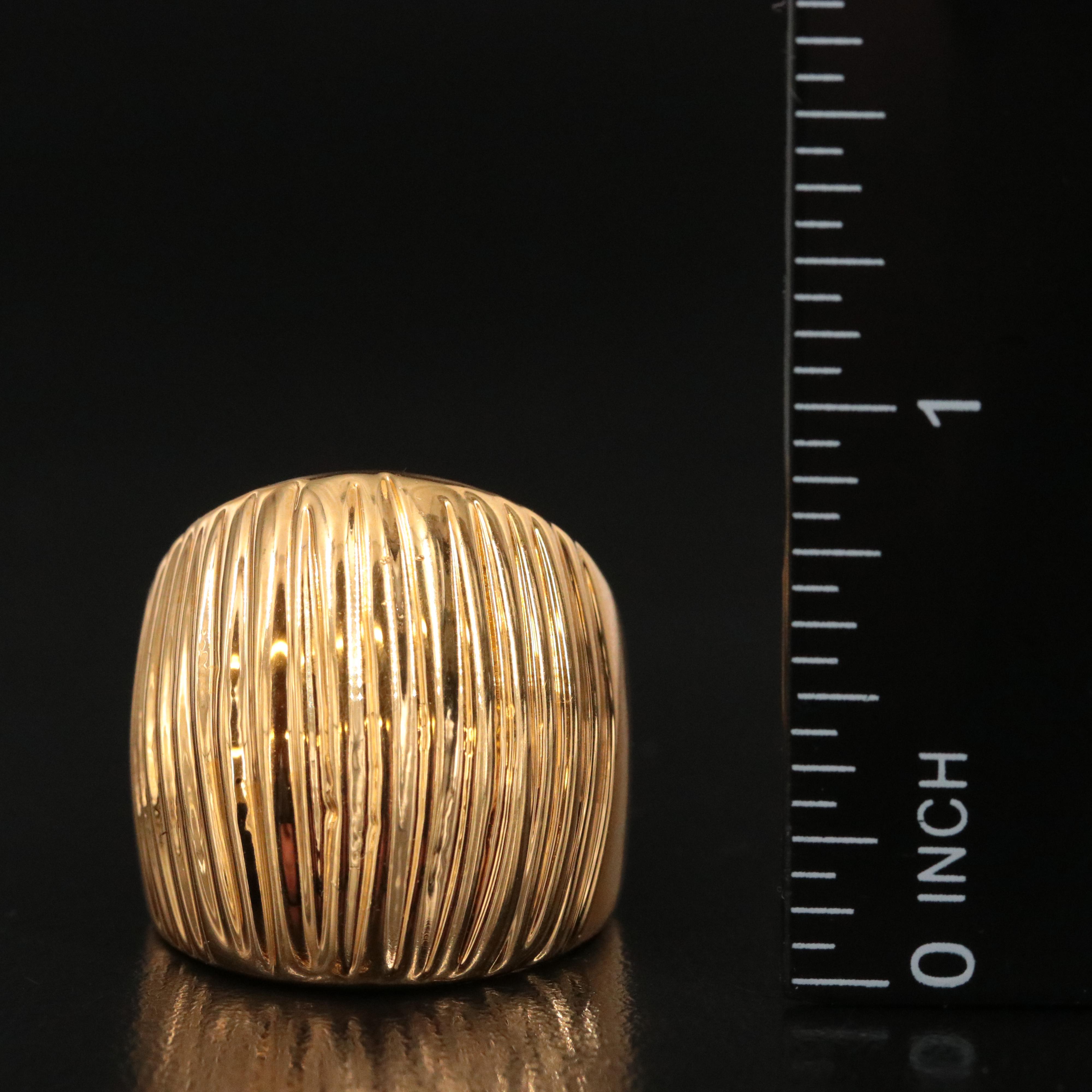 18K Ribbed Cigar Band Ring