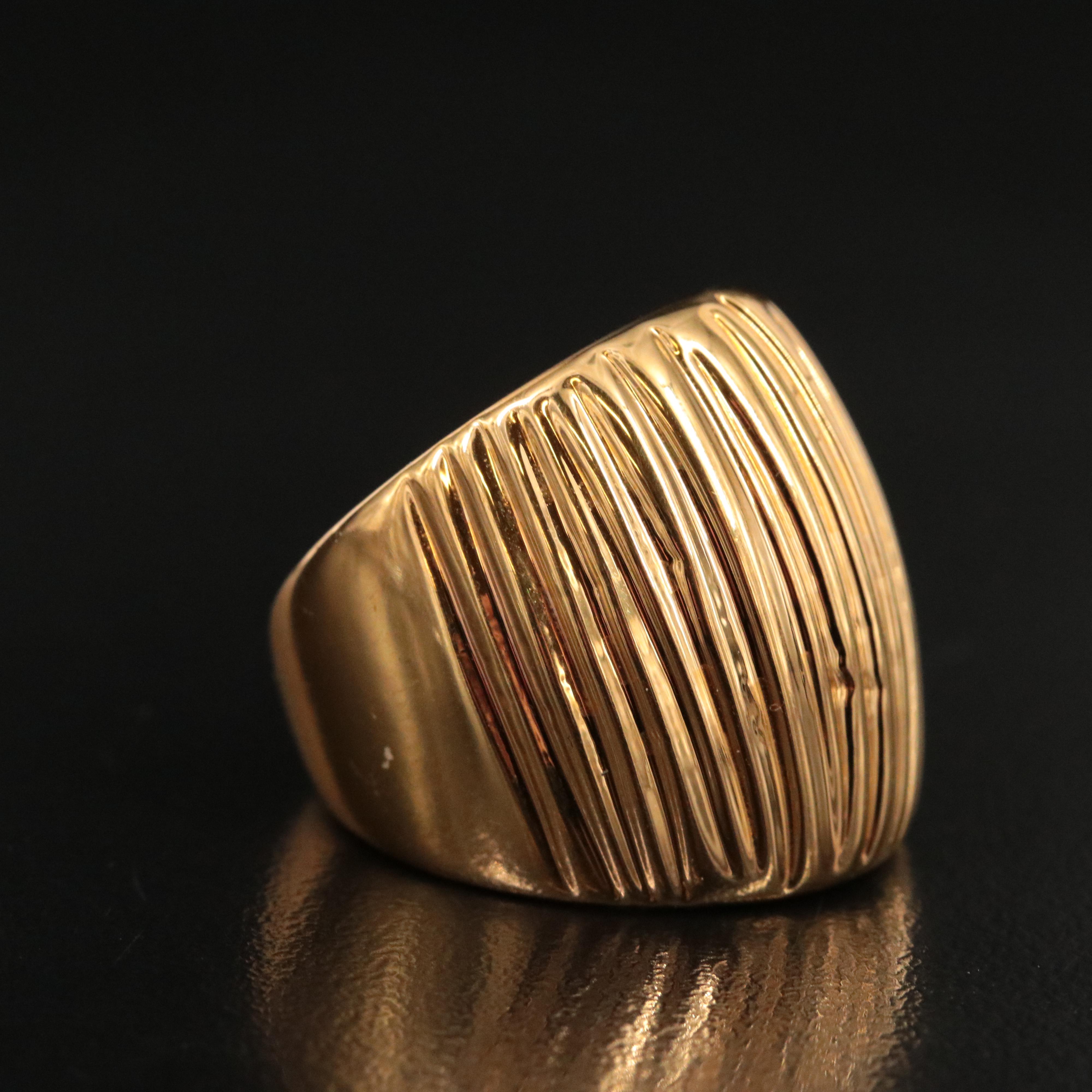 18K Ribbed Cigar Band Ring