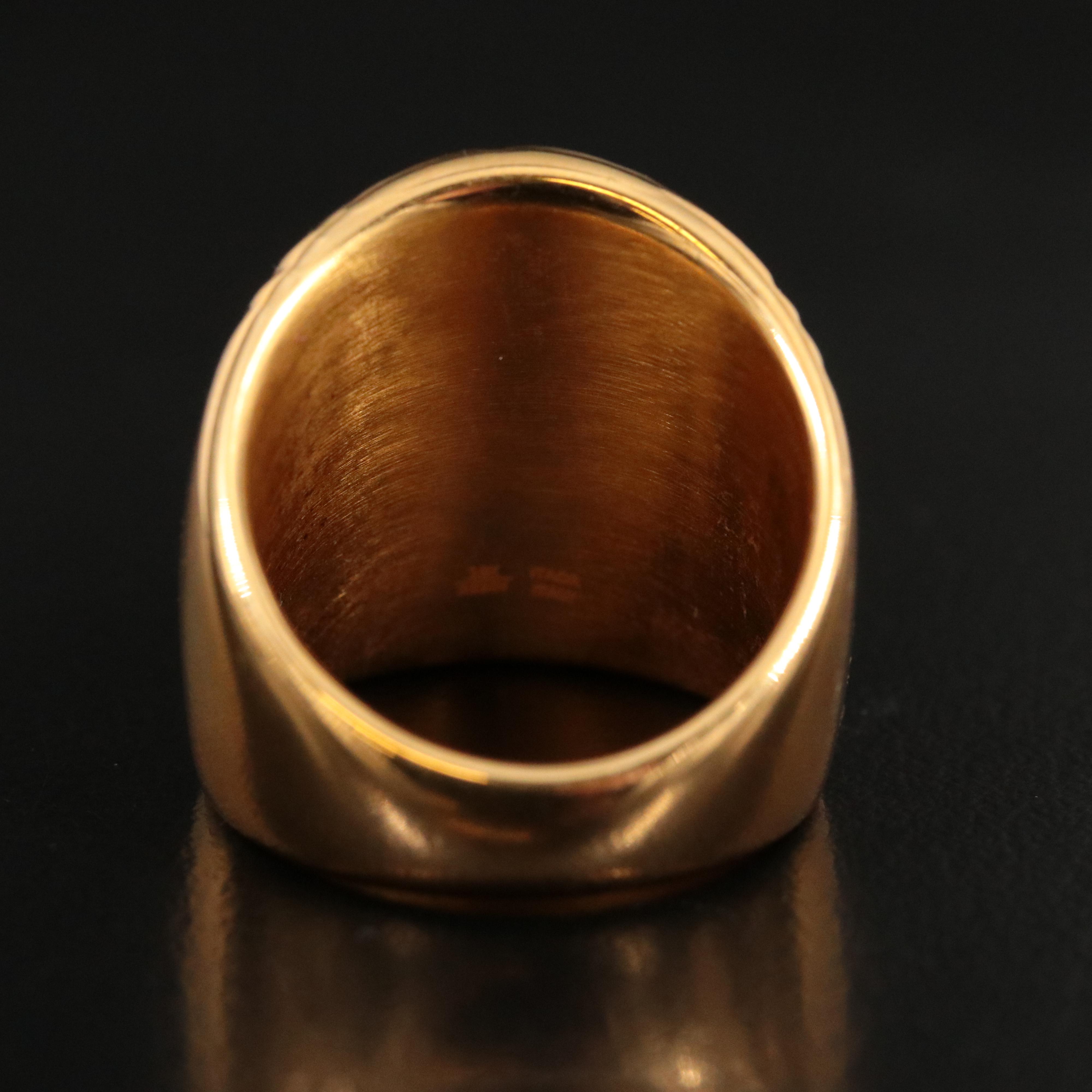 18K Ribbed Cigar Band Ring