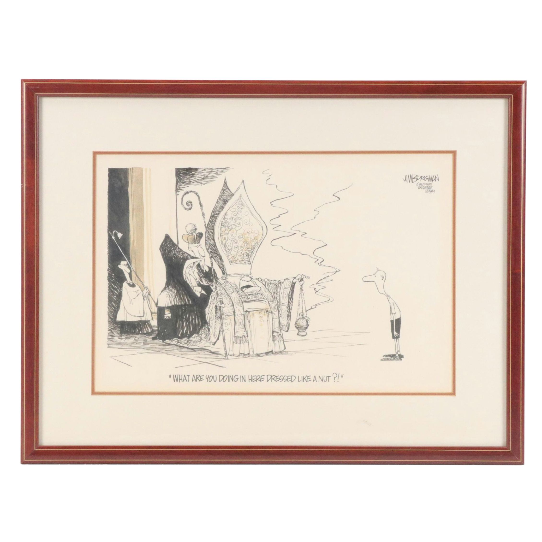 Jim Borgman Ink Cartoon Illustration for the Cincinnati Enquirer, 1989