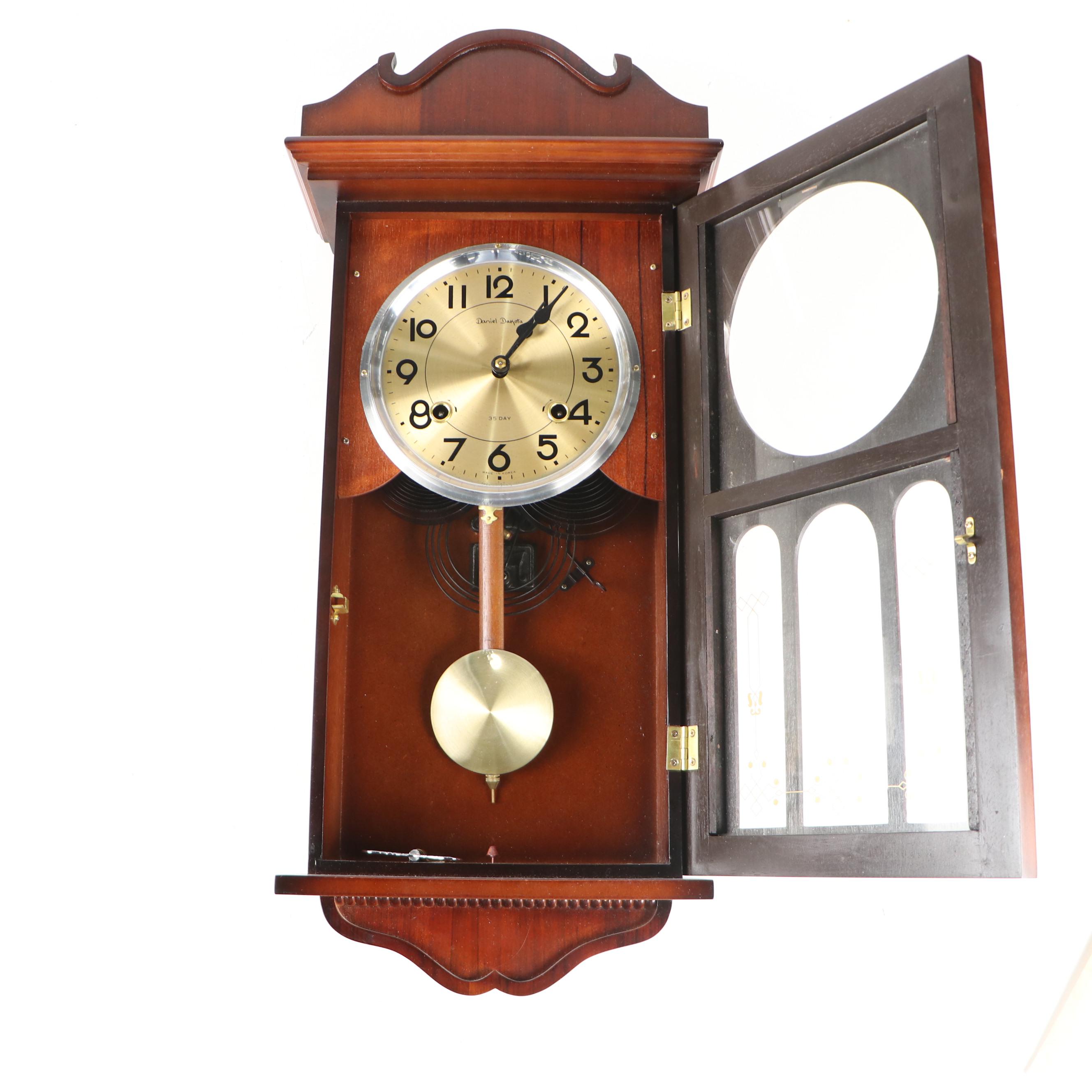 Daniel Dakota 35 Day Wood Wall Clock, Late 20th Century