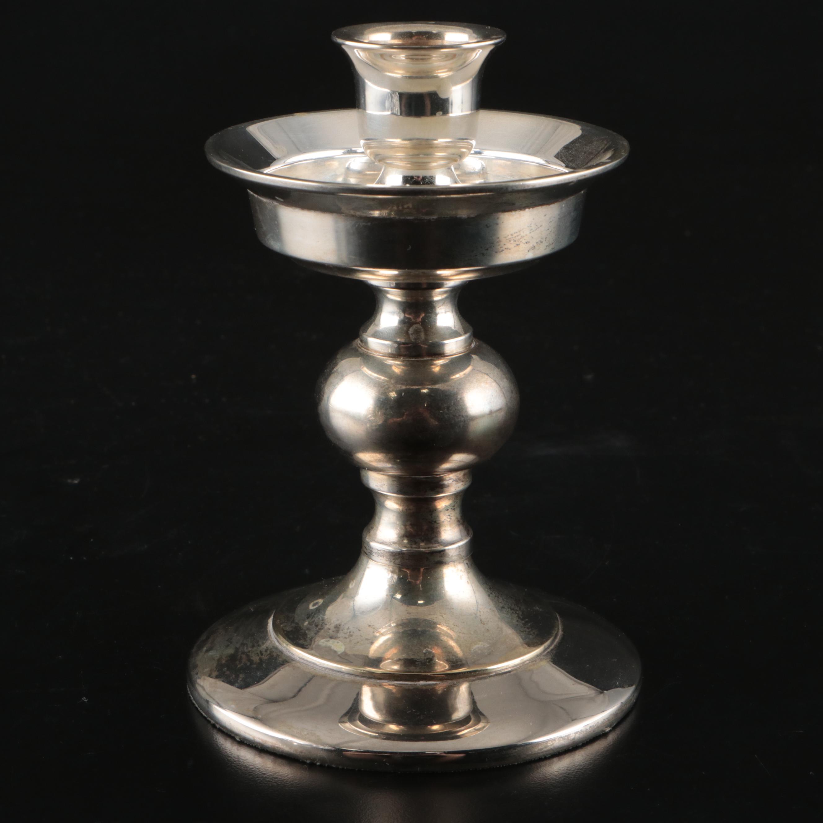 Stiffel Silver Plated Candle Holders with Crystal Hurricanes