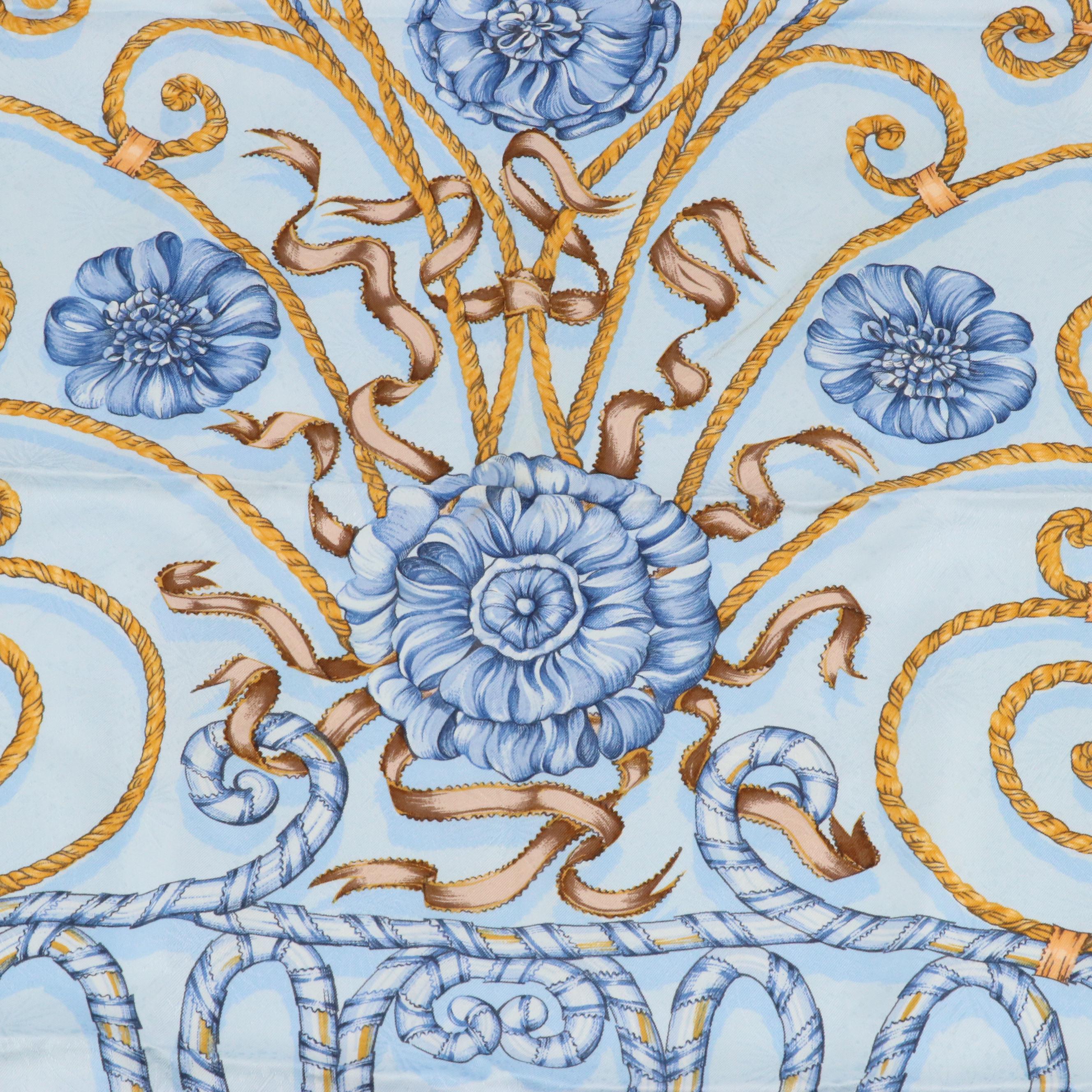 Hermès "Jouvence" Scarf 90 in Silk Jacquard