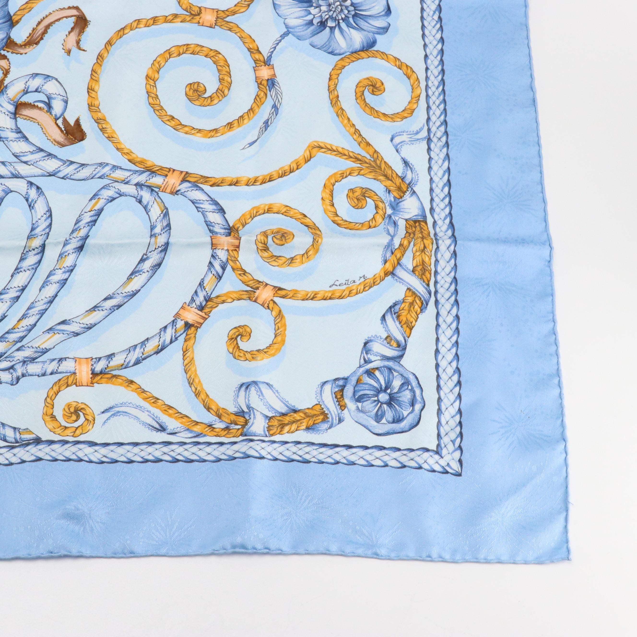 Hermès "Jouvence" Scarf 90 in Silk Jacquard