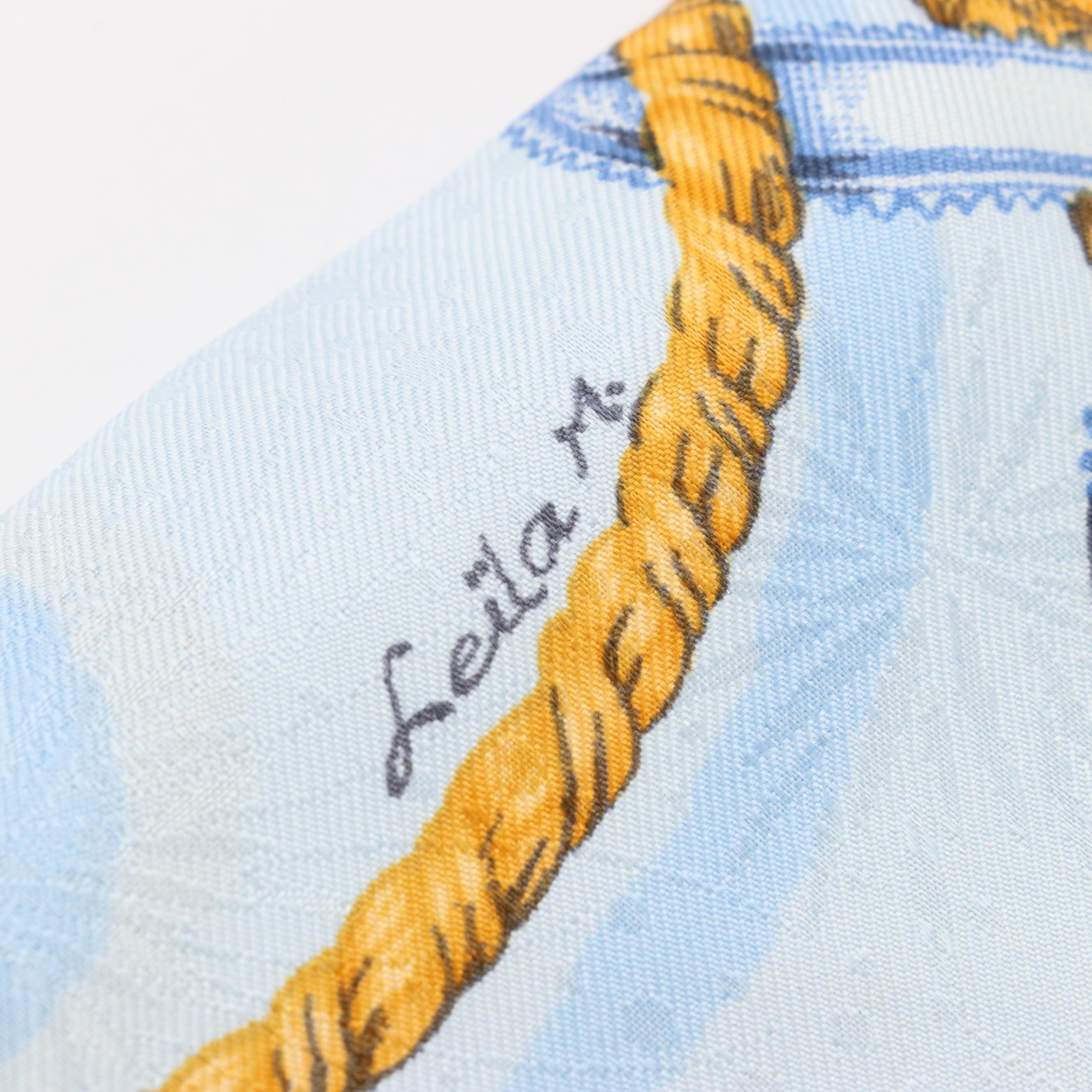 Hermès "Jouvence" Scarf 90 in Silk Jacquard