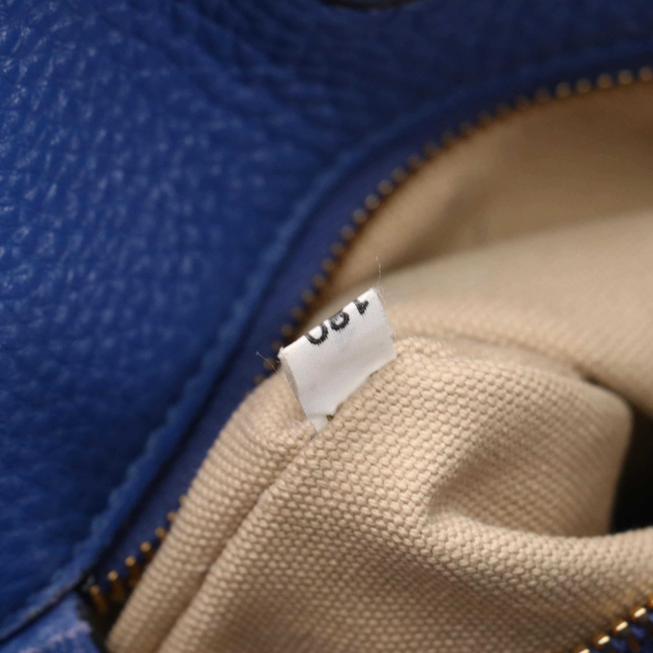 Prada Royal Blue Vitello Daino Leather Shoulder Tote
