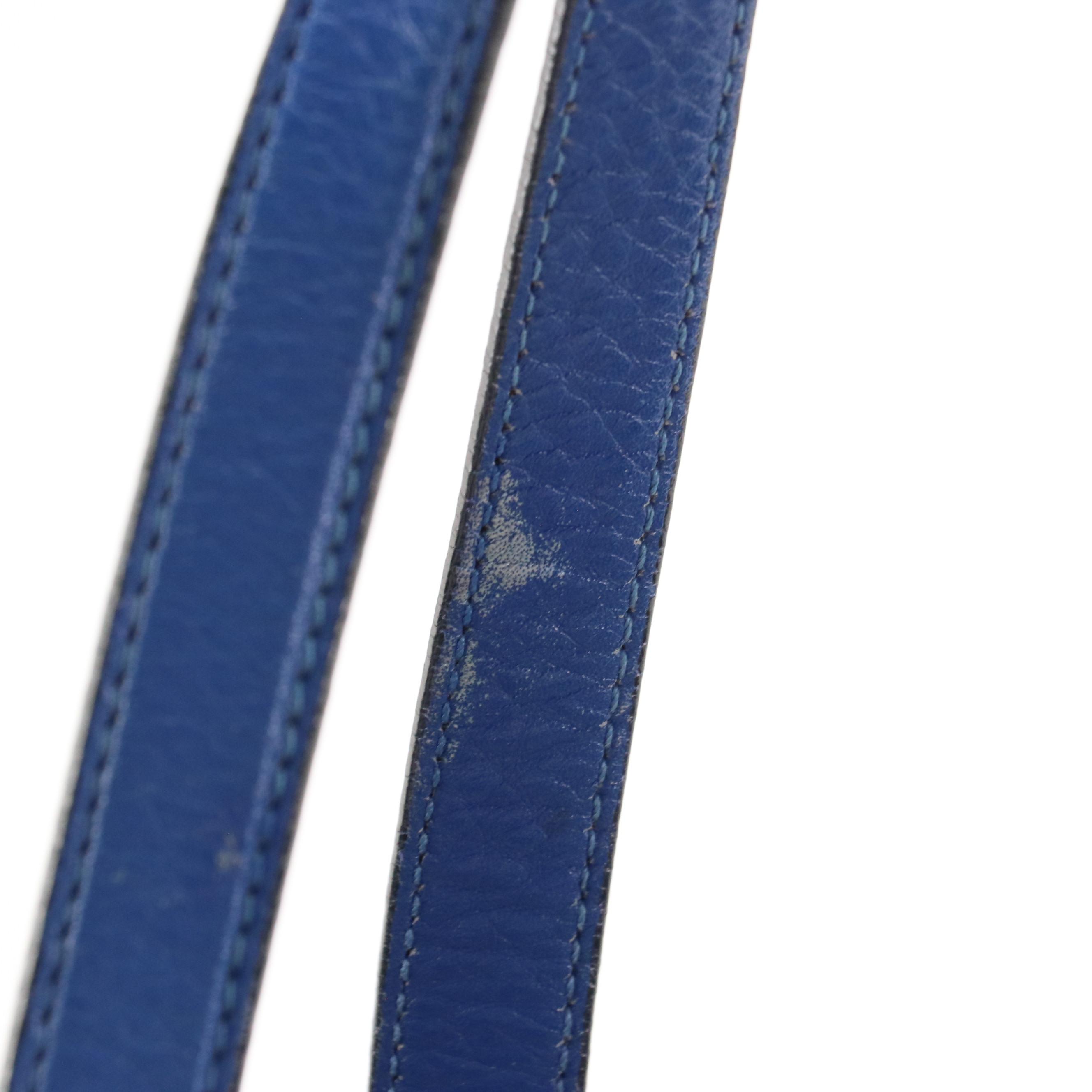 Prada Royal Blue Vitello Daino Leather Shoulder Tote