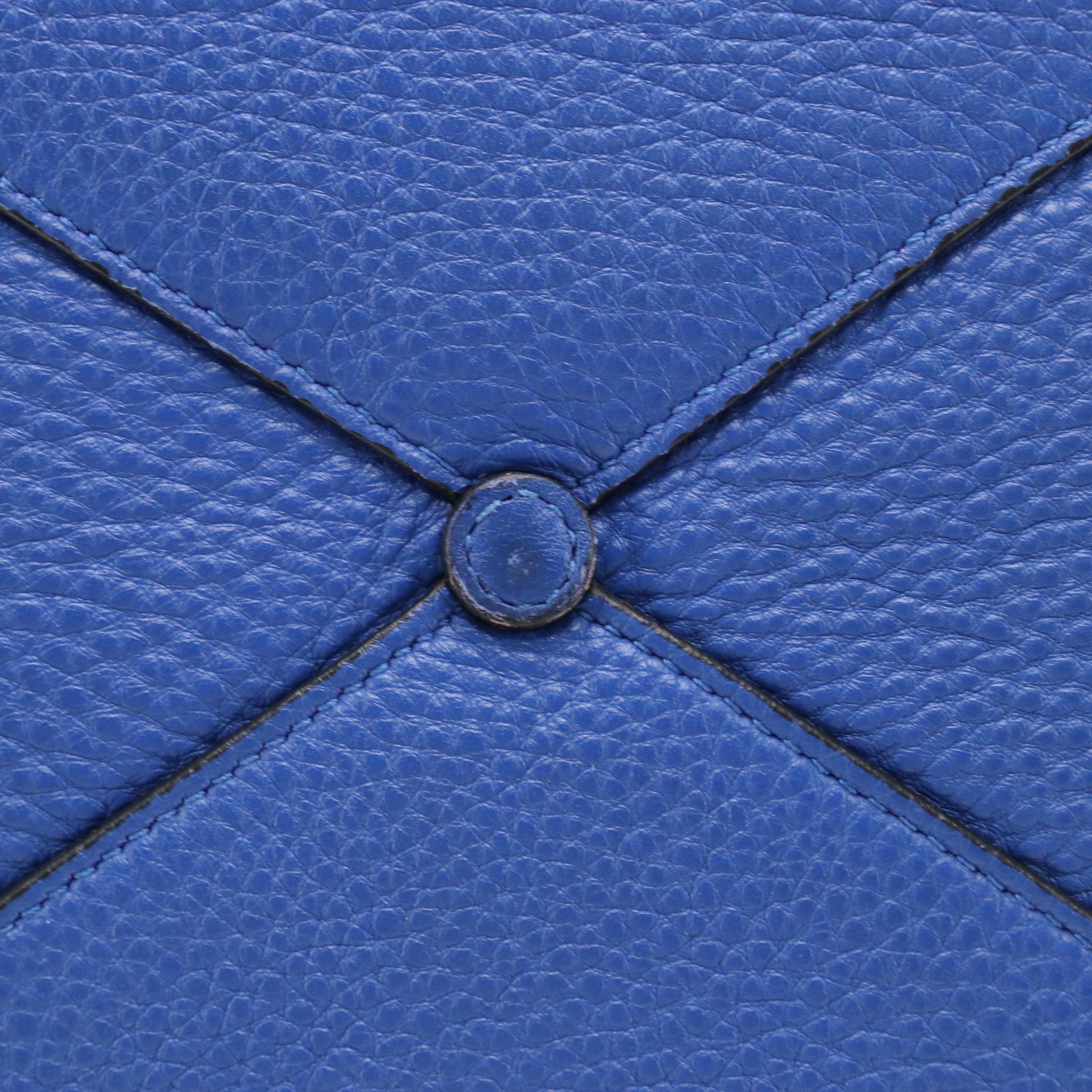Prada Royal Blue Vitello Daino Leather Shoulder Tote