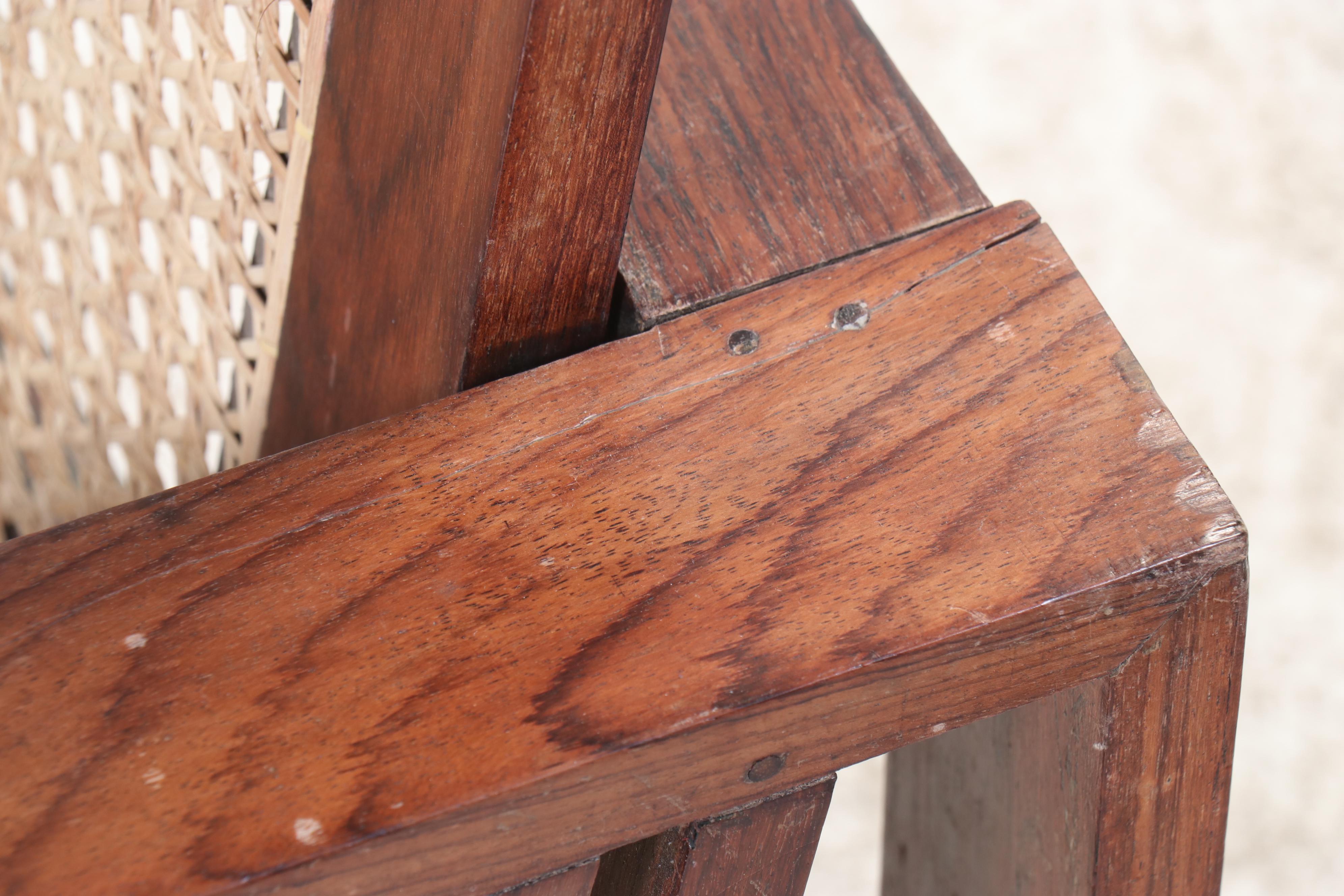 Pair of Art Deco Style Rosewood and Caned Lounge Chairs, 20th Century