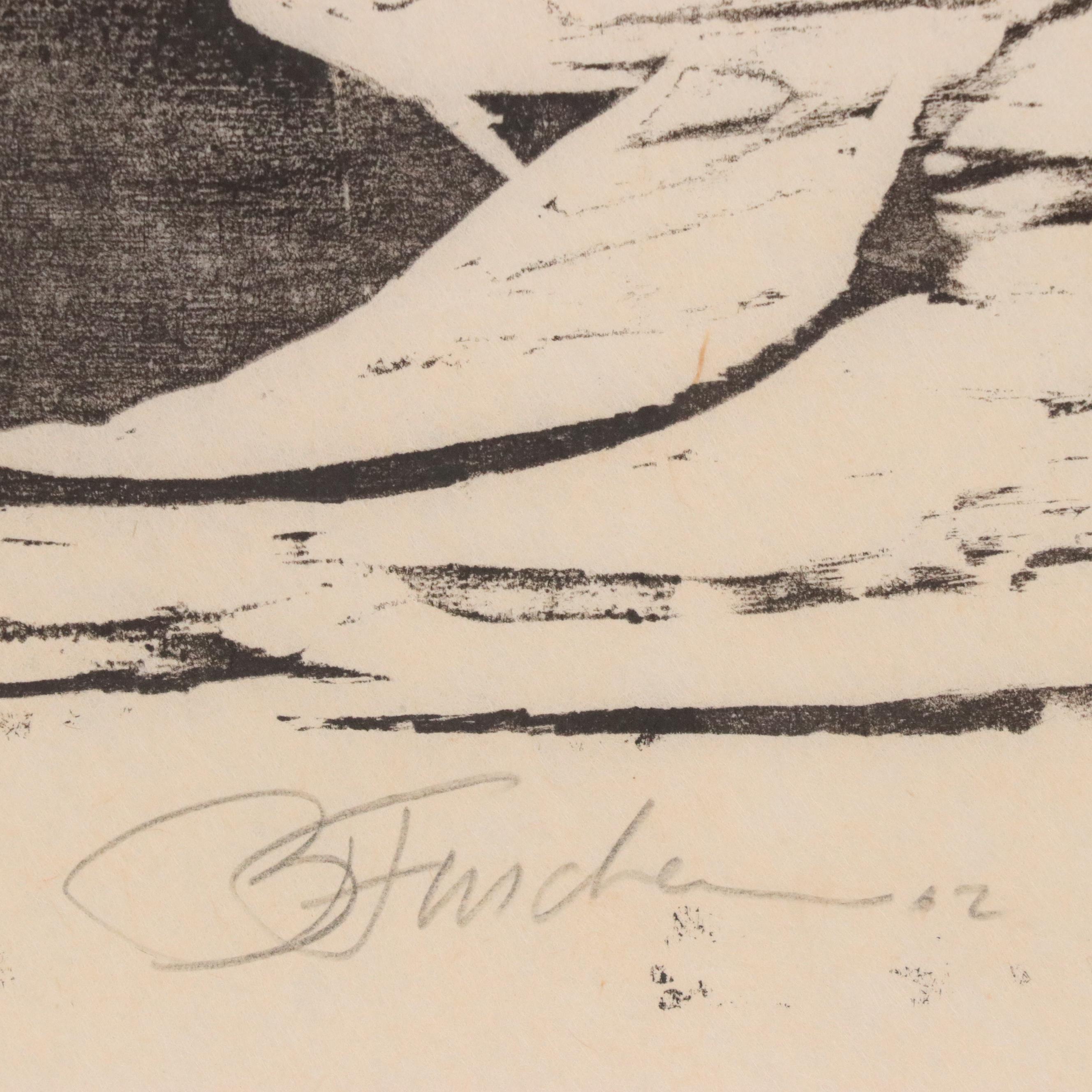 Bill Firschein Woodcut "Shadows & Bull"