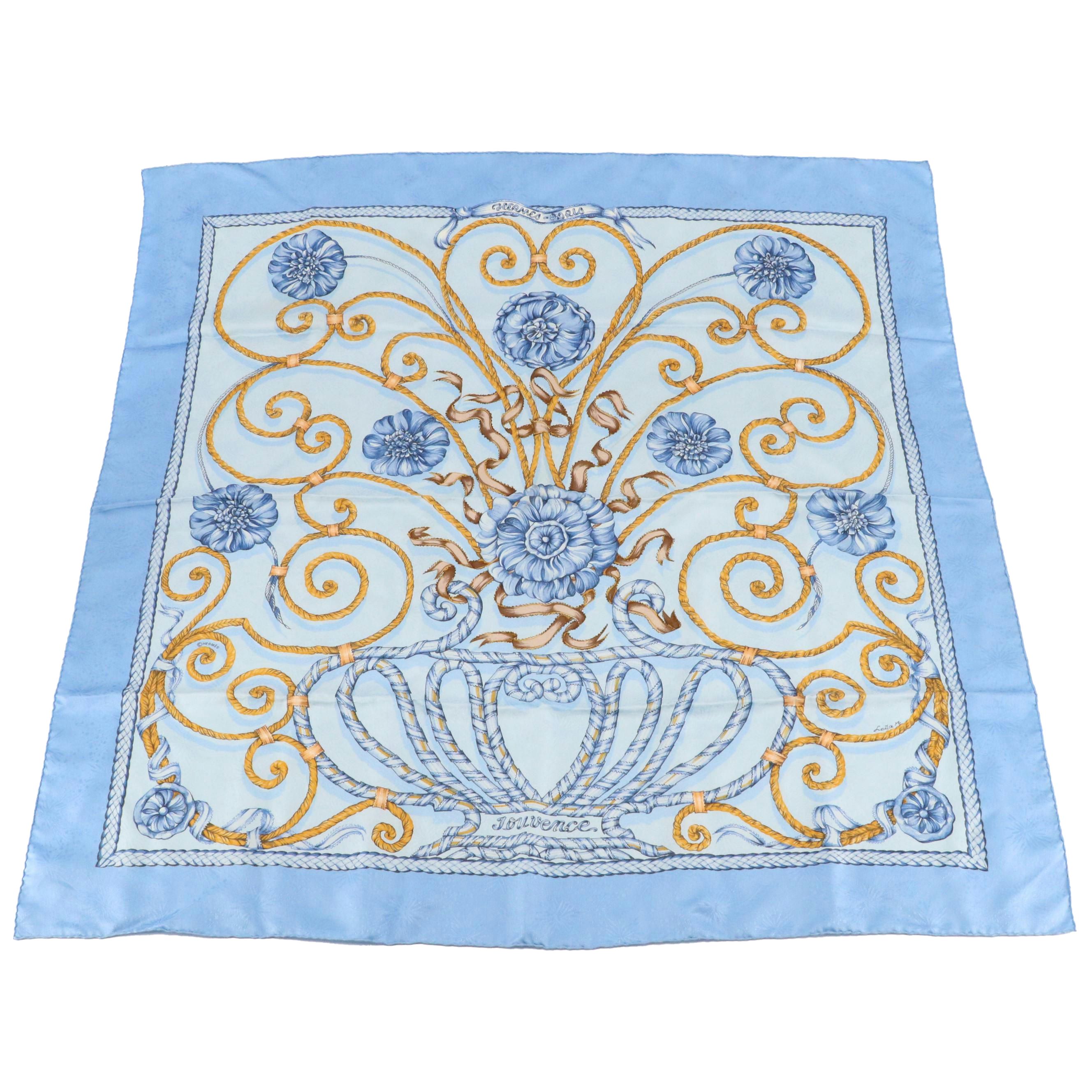 Hermès "Jouvence" Scarf 90 in Silk Jacquard