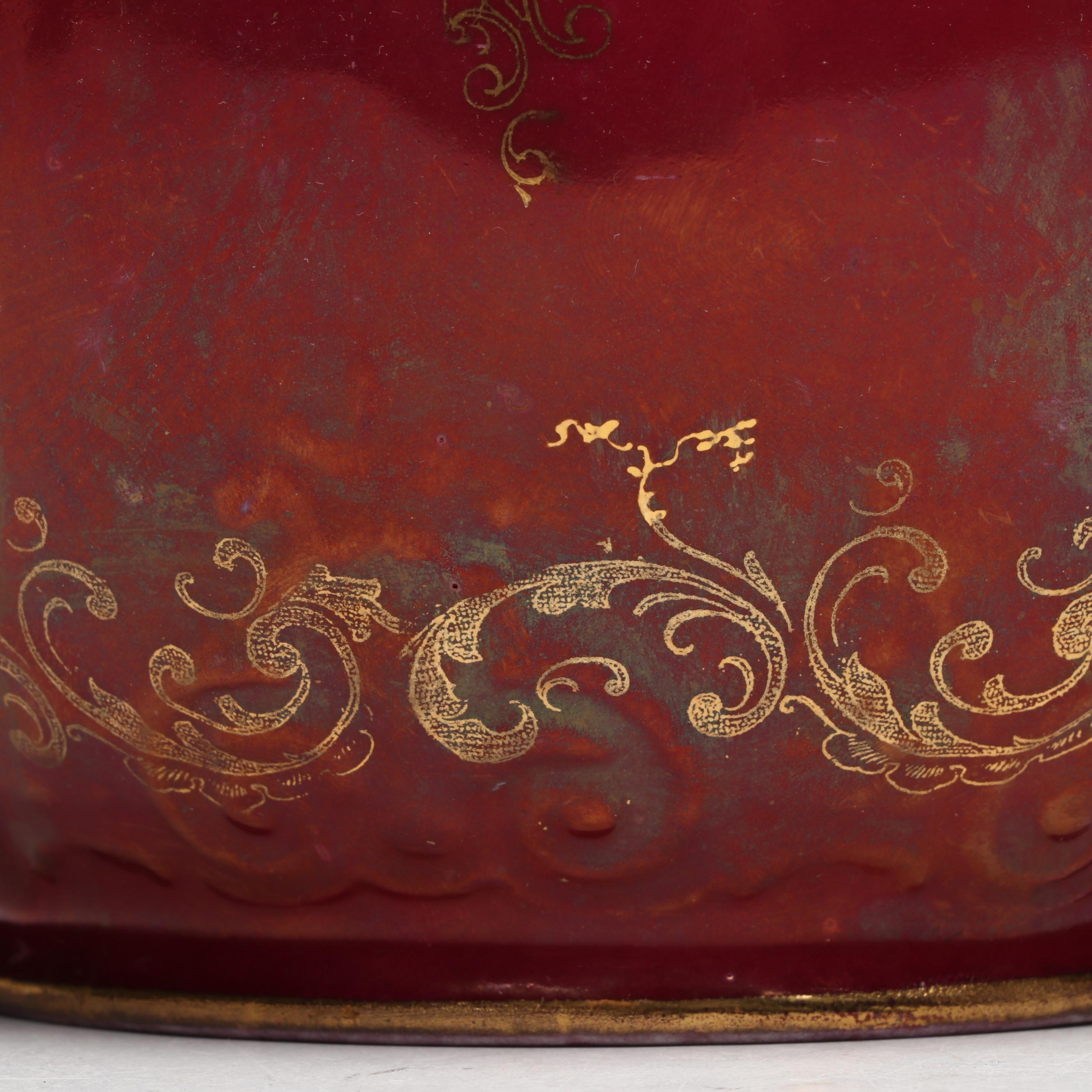 Royal Saxe E.S. Germany Gilt Porcelain Female Portrait Decanter