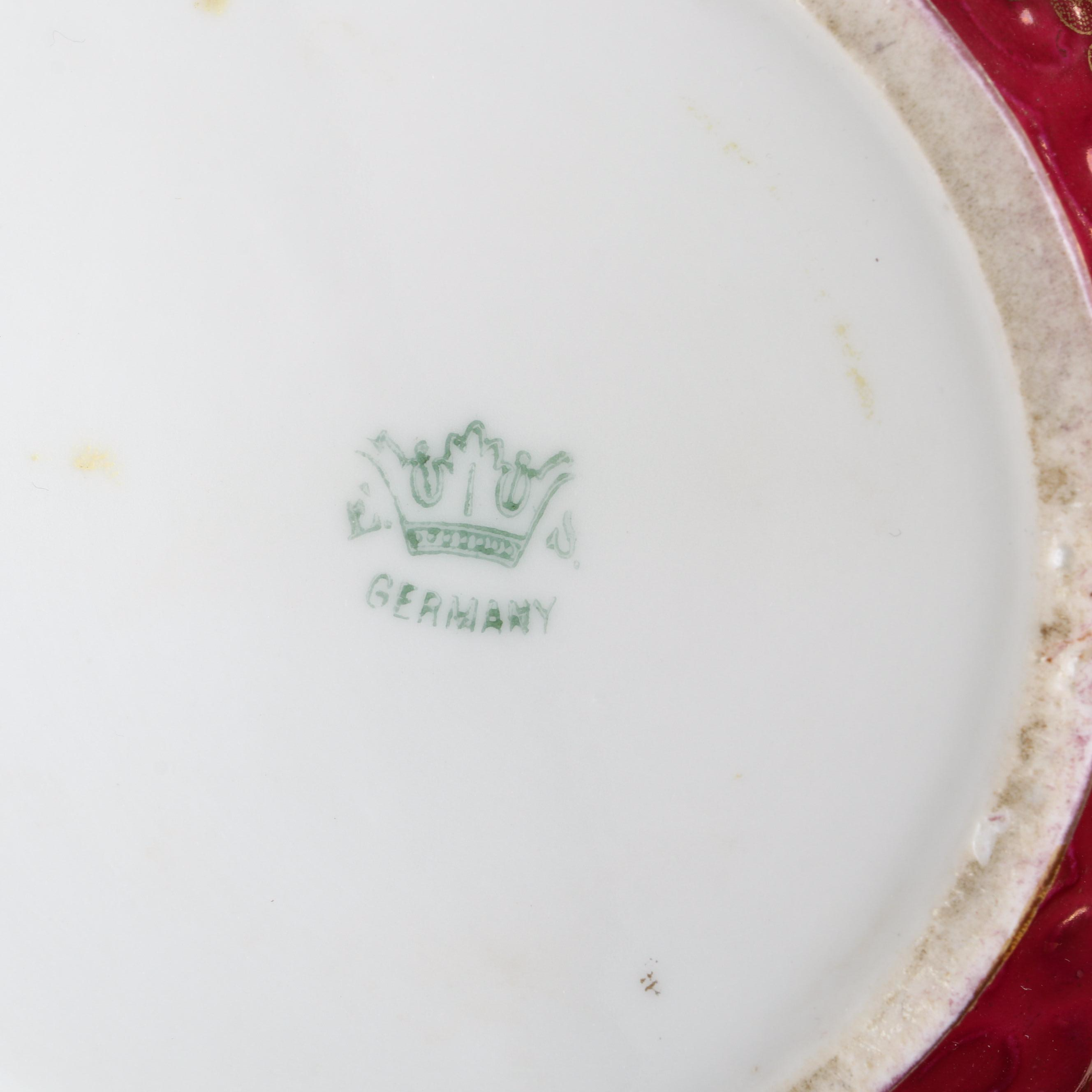 Royal Saxe E.S. Germany Gilt Porcelain Female Portrait Decanter