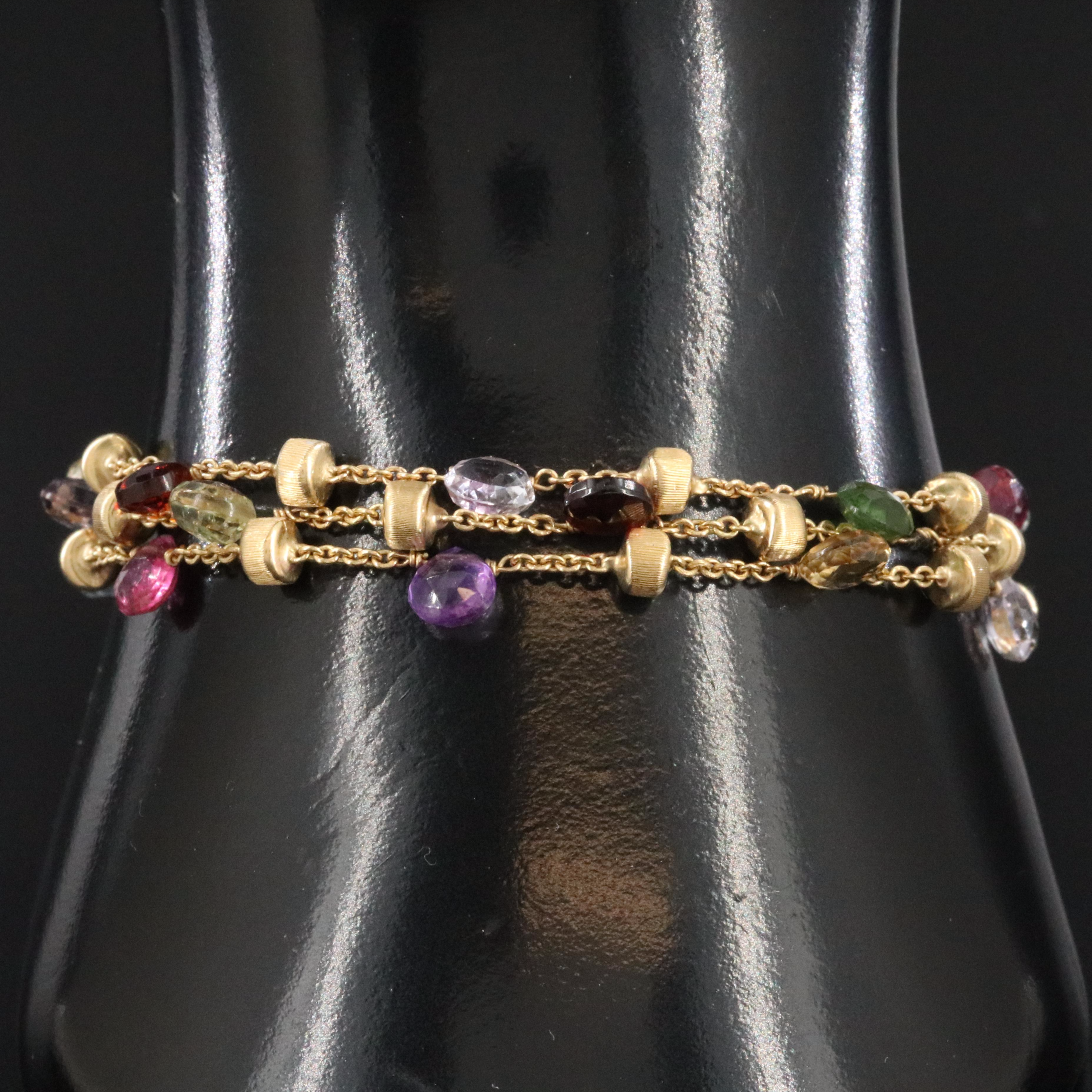 Marco Bicego Paradise 18K Gemstone Triple Row Bracelet