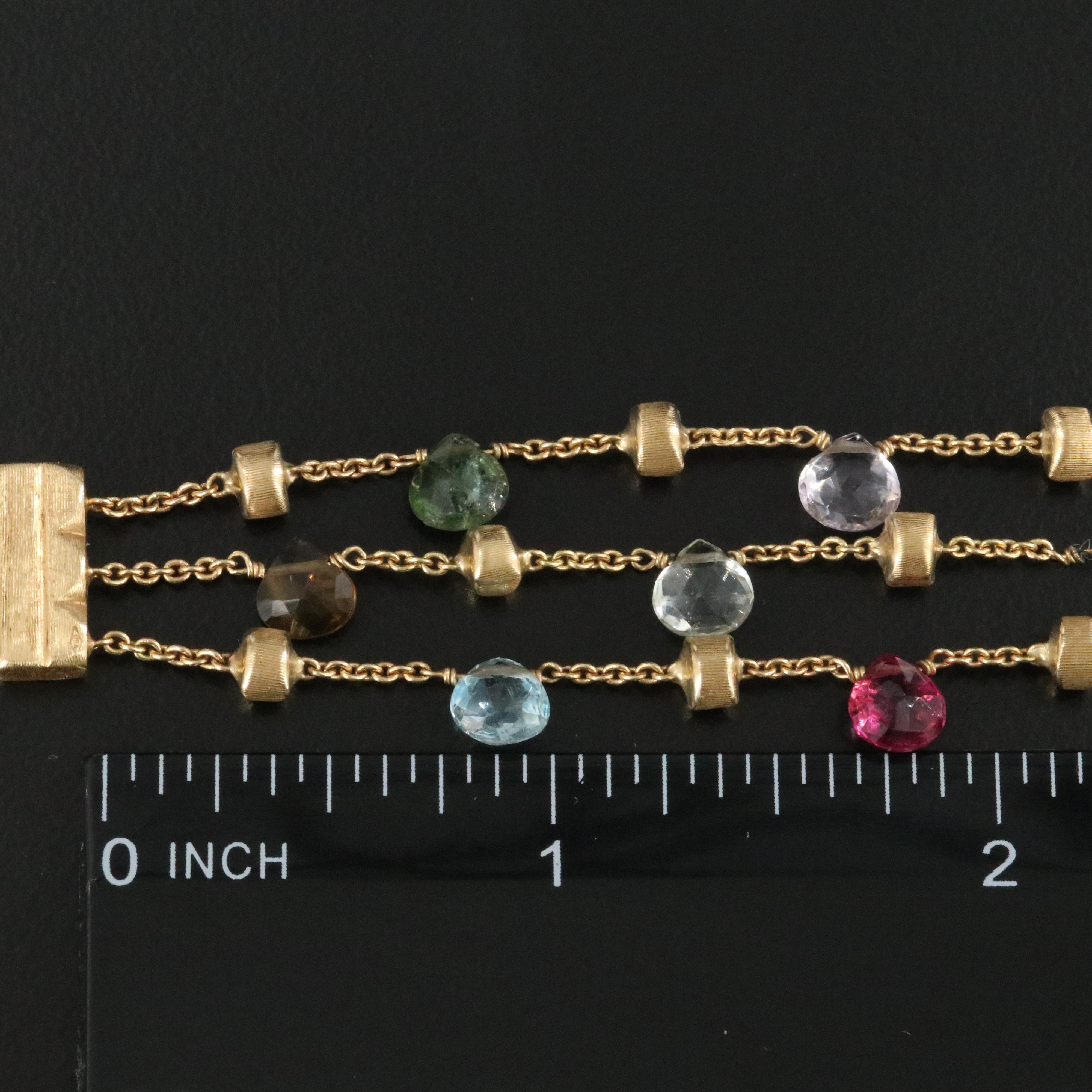 Marco Bicego Paradise 18K Gemstone Triple Row Bracelet