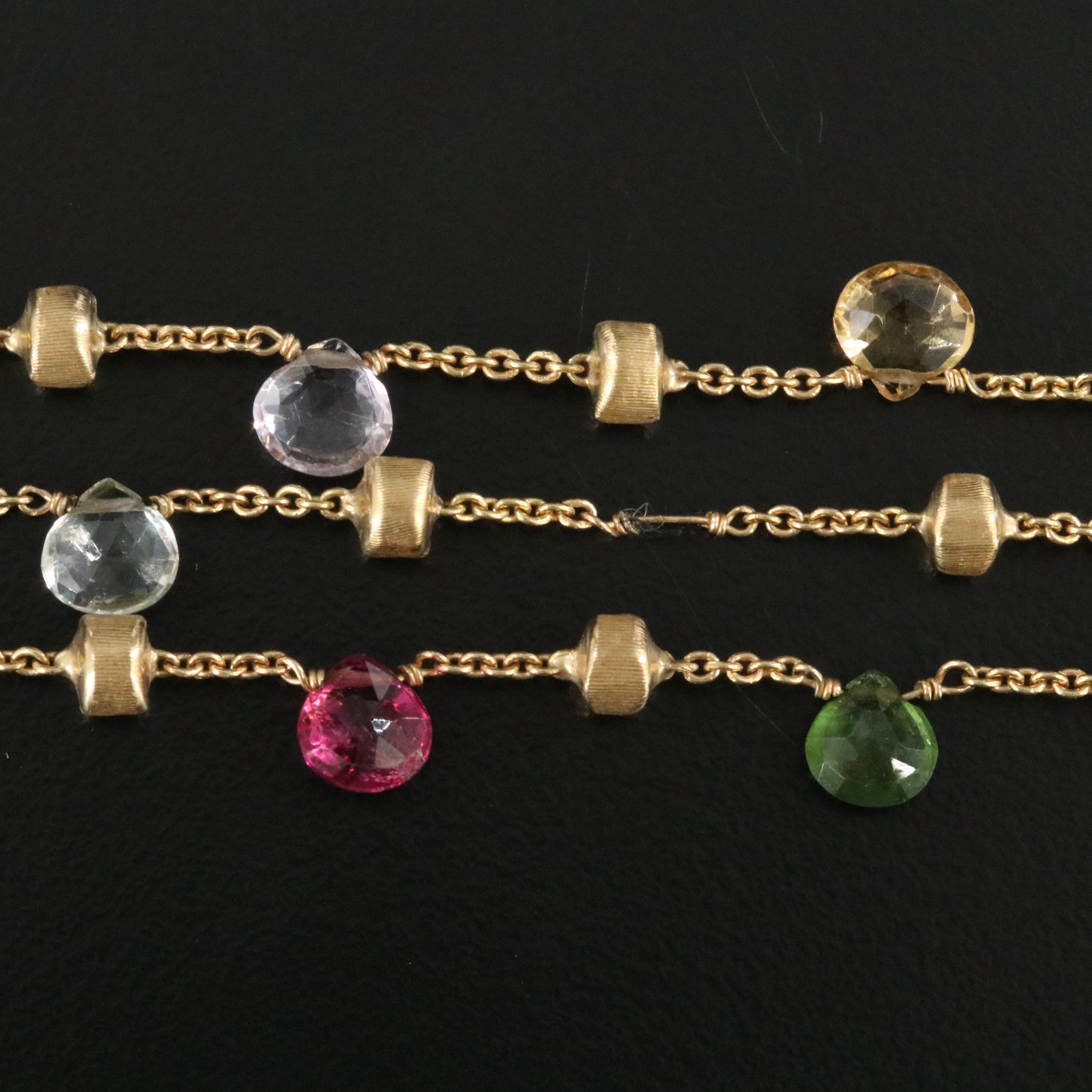 Marco Bicego Paradise 18K Gemstone Triple Row Bracelet