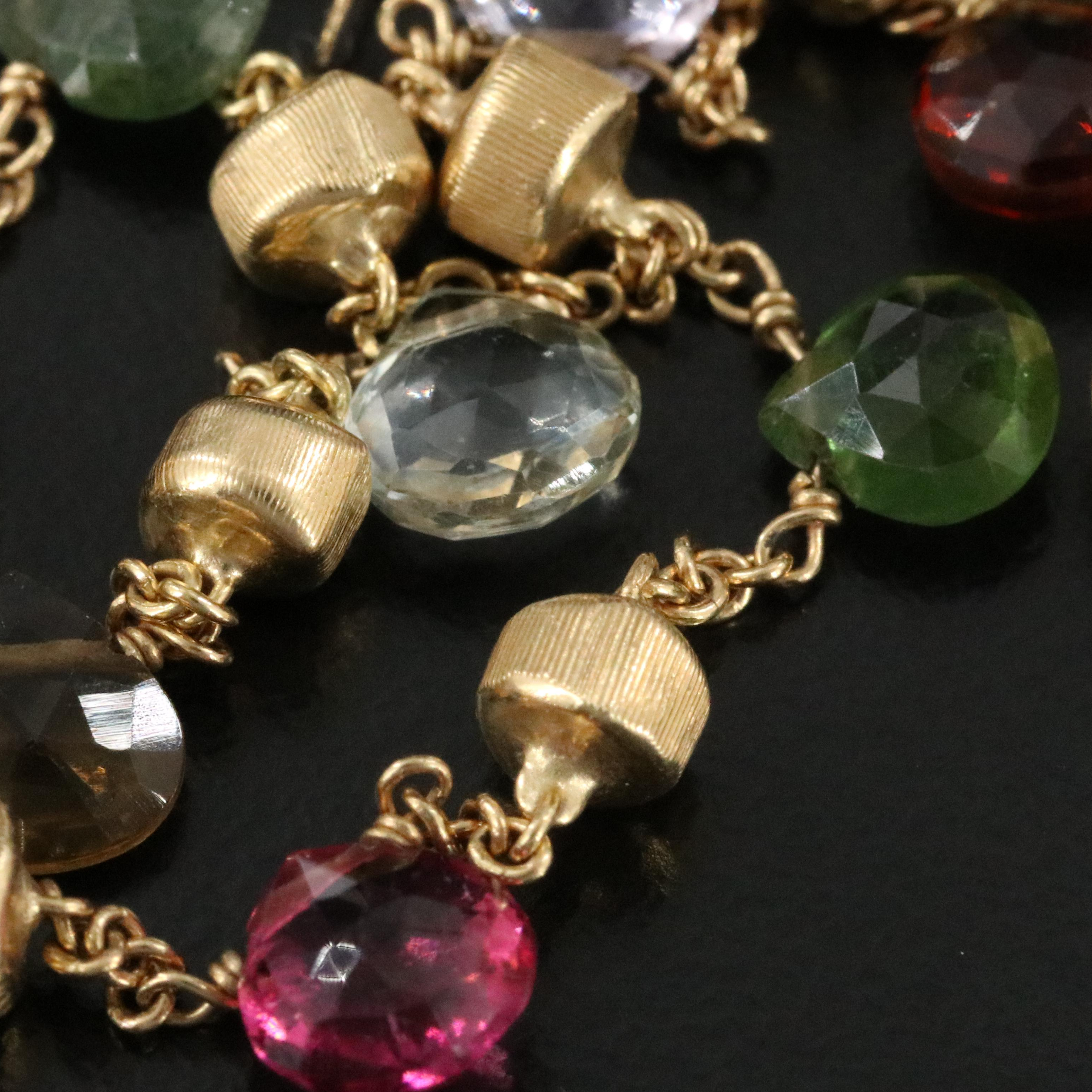 Marco Bicego Paradise 18K Gemstone Triple Row Bracelet