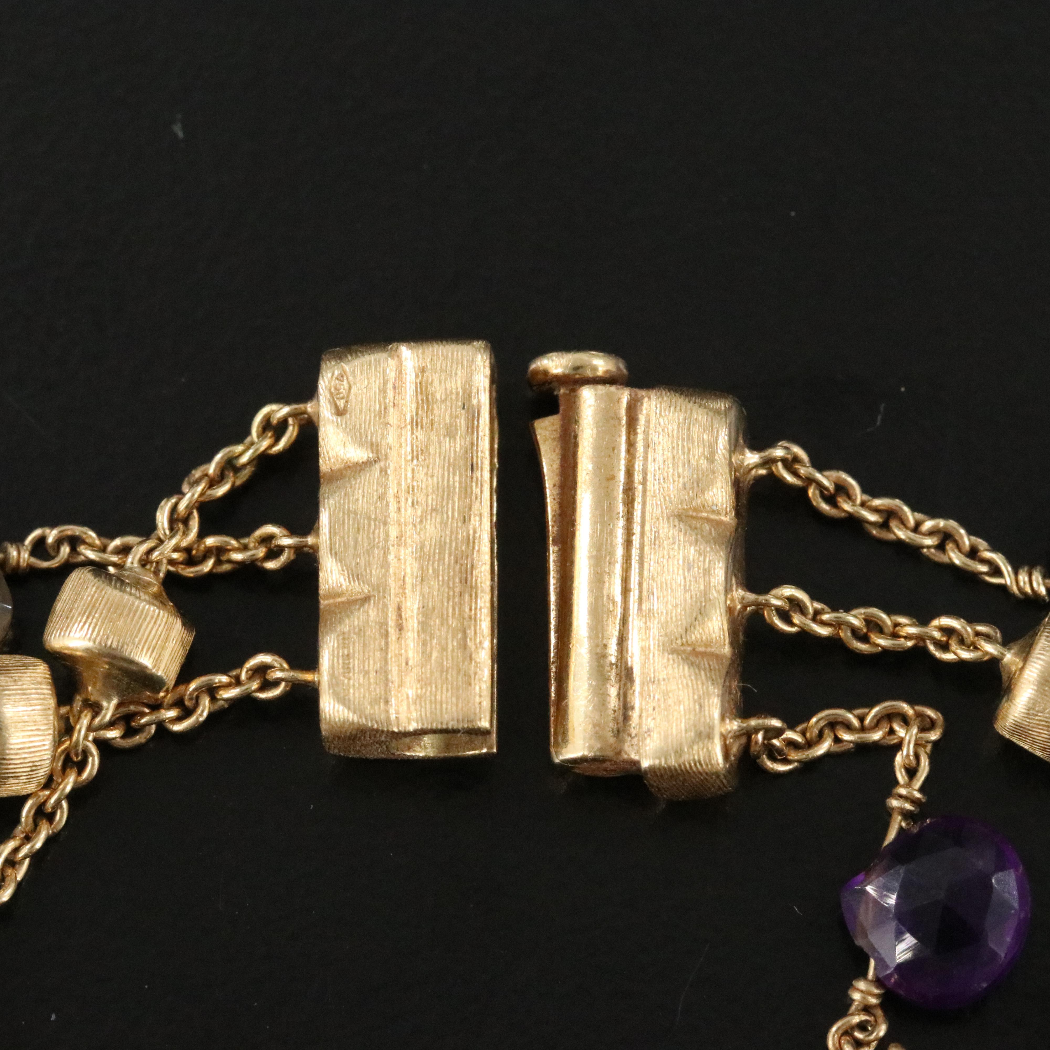 Marco Bicego Paradise 18K Gemstone Triple Row Bracelet