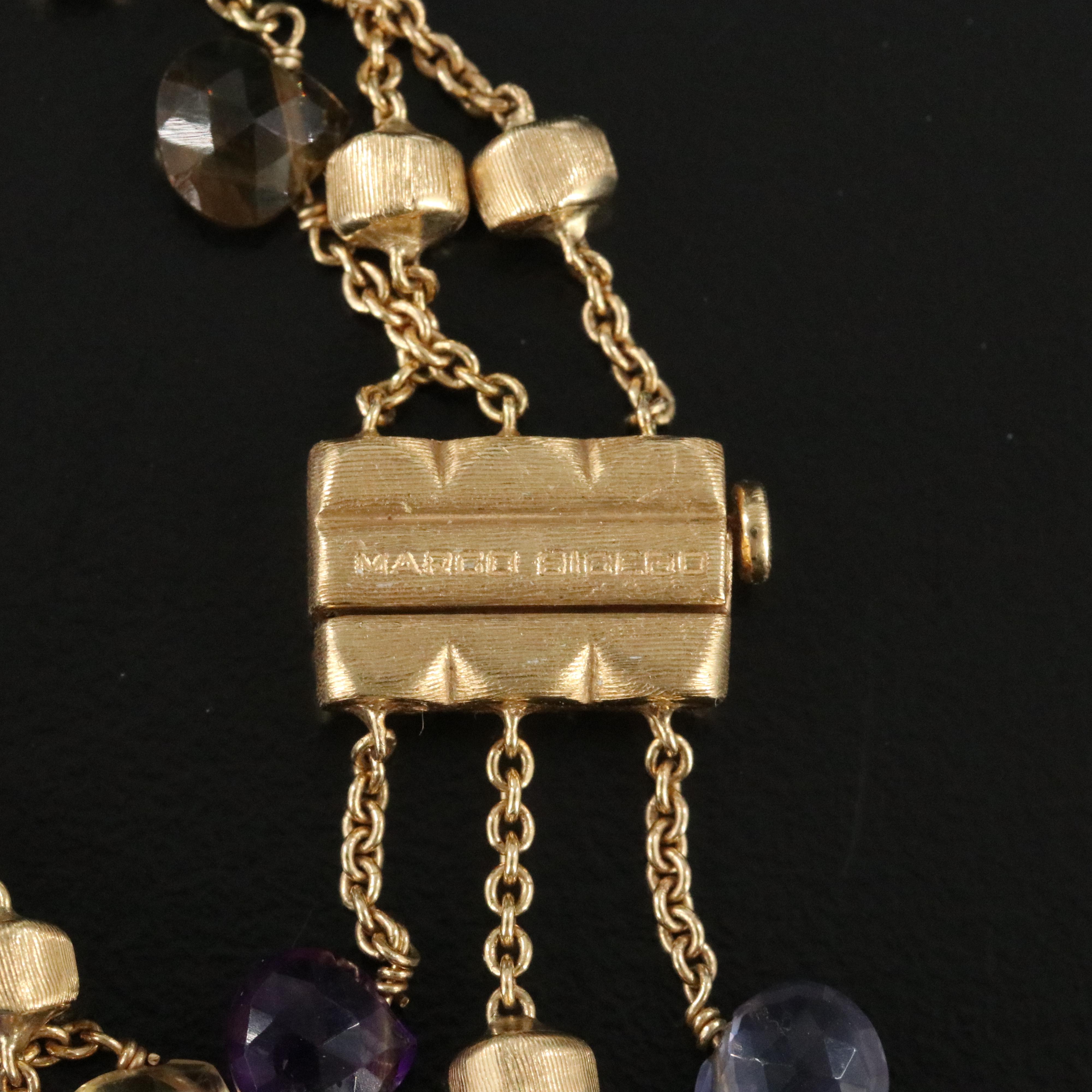 Marco Bicego Paradise 18K Gemstone Triple Row Bracelet