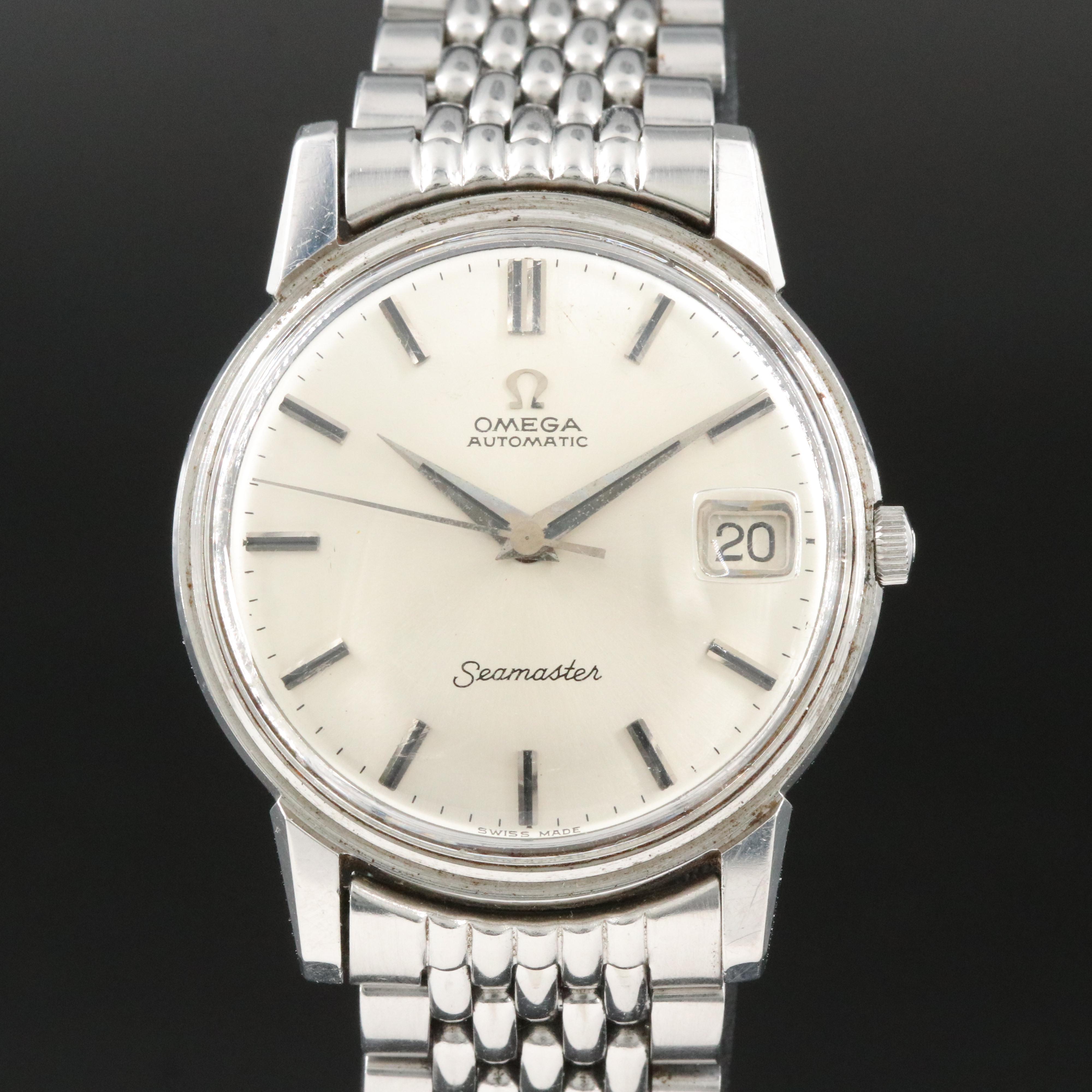 Vintage Omega Seamaster 166.003 Silver 34mm Automatic Watch