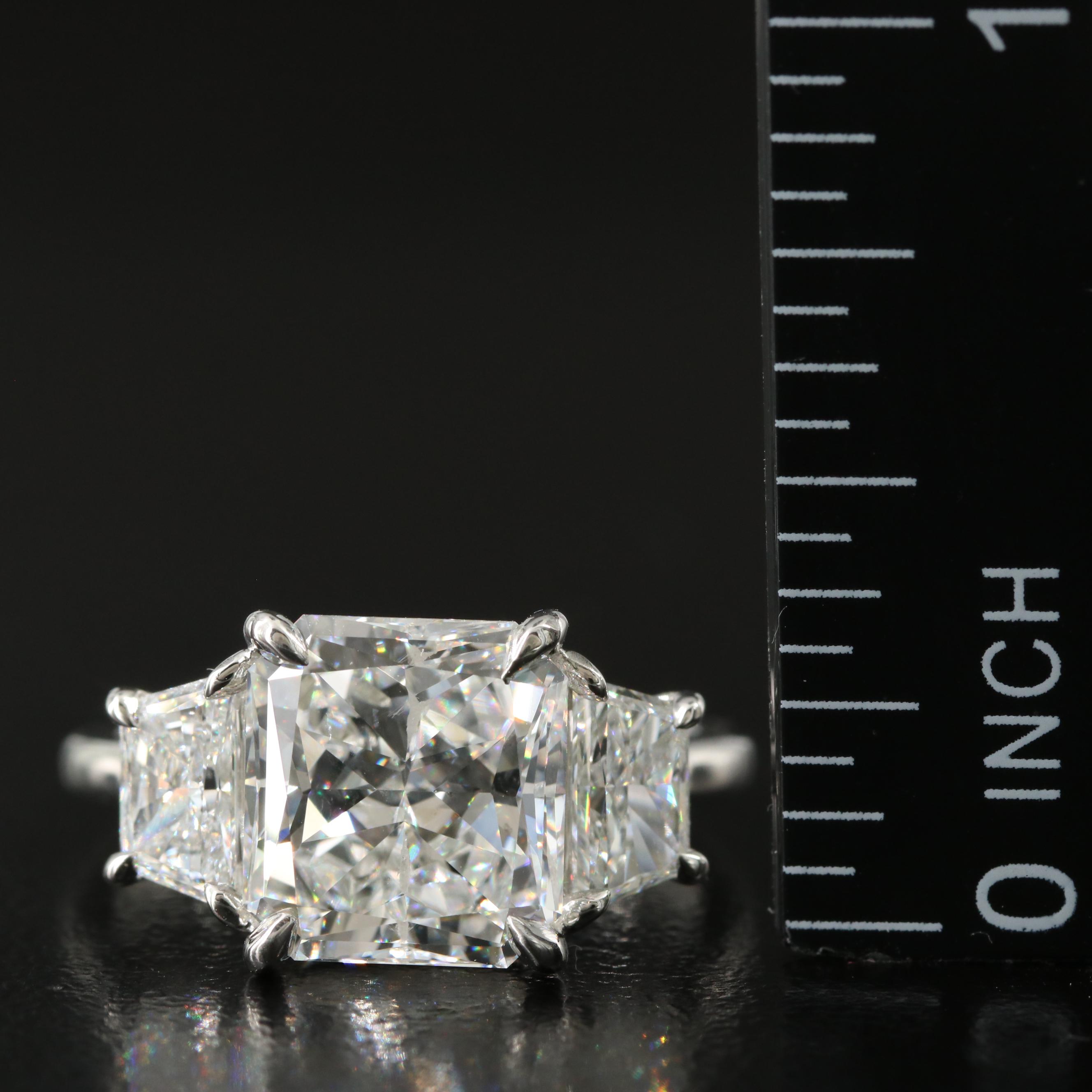 Platinum 5.04 CTW Diamond Ring with GIA Report