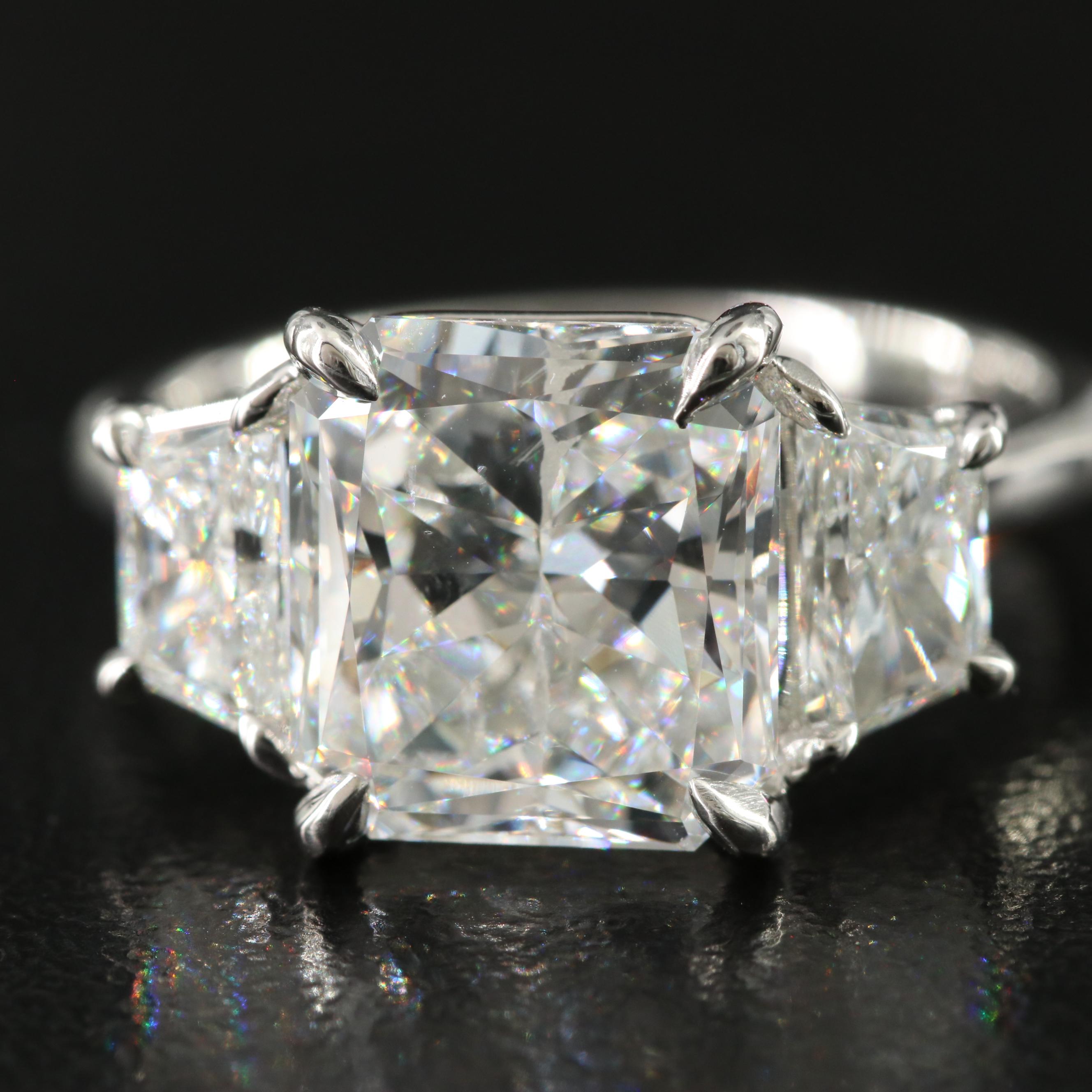 Platinum 5.04 CTW Diamond Ring with GIA Report