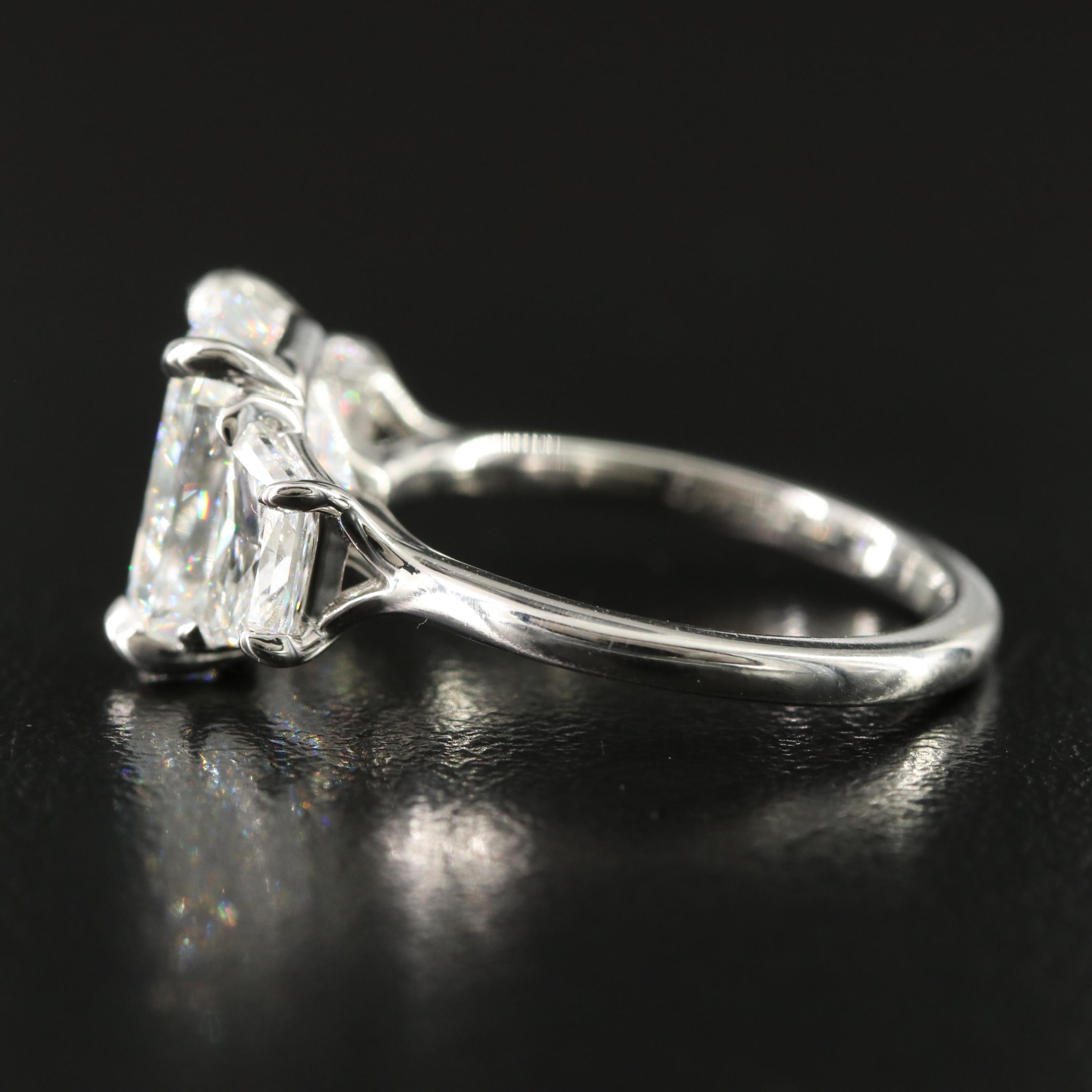 Platinum 5.04 CTW Diamond Ring with GIA Report