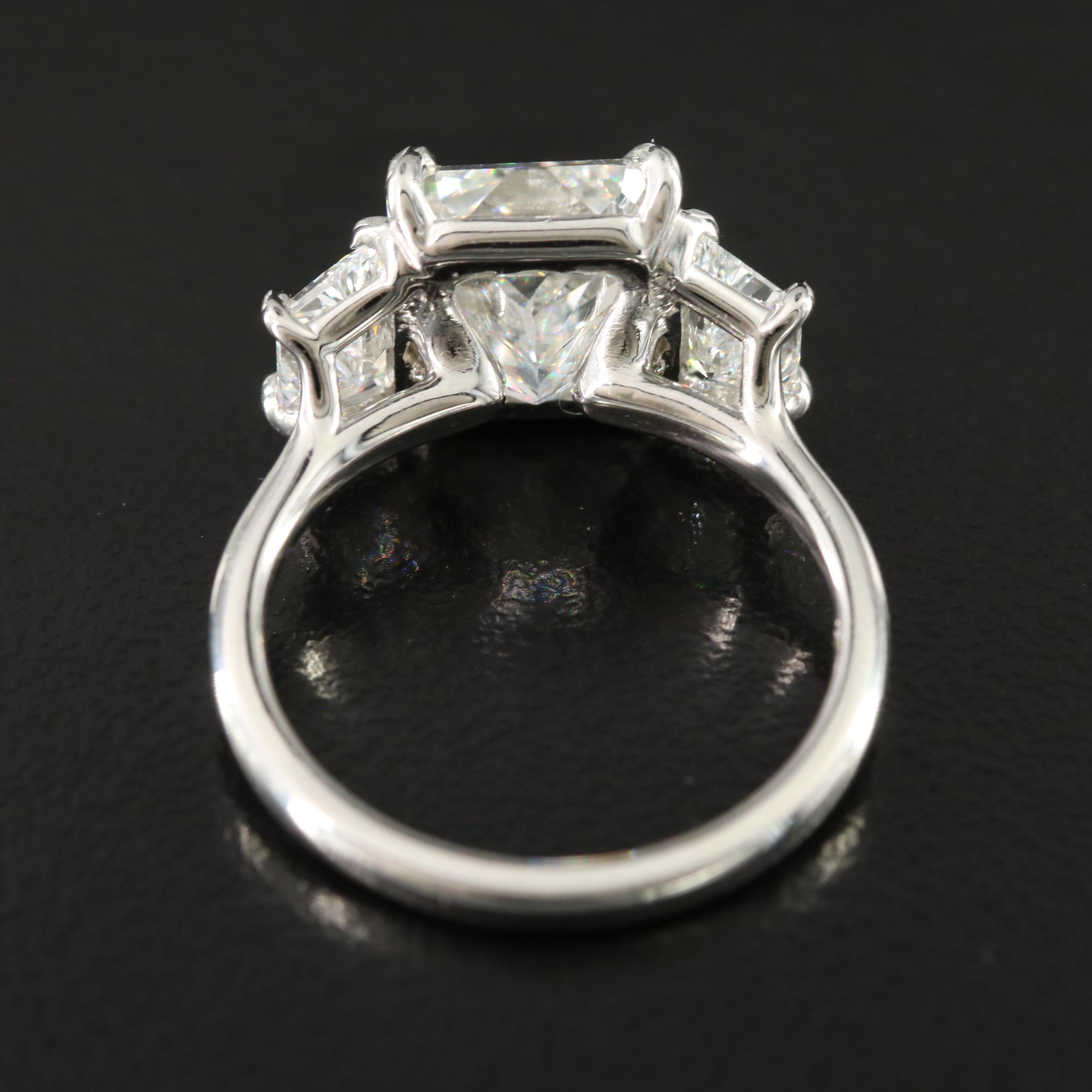 Platinum 5.04 CTW Diamond Ring with GIA Report