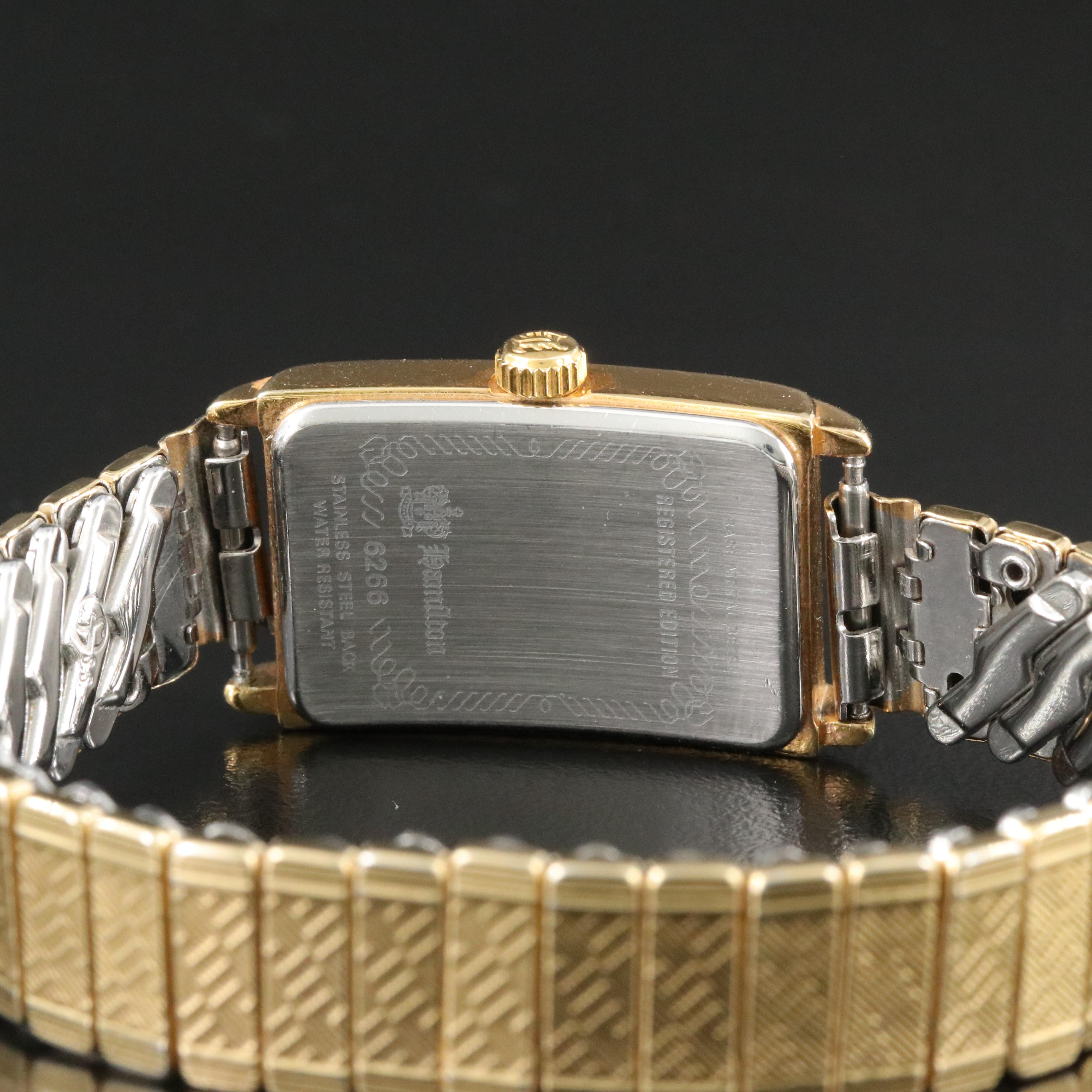 Hamilton Ardmore 6266 Silver Dial 19x32mm Gold-Plated Quartz Watch