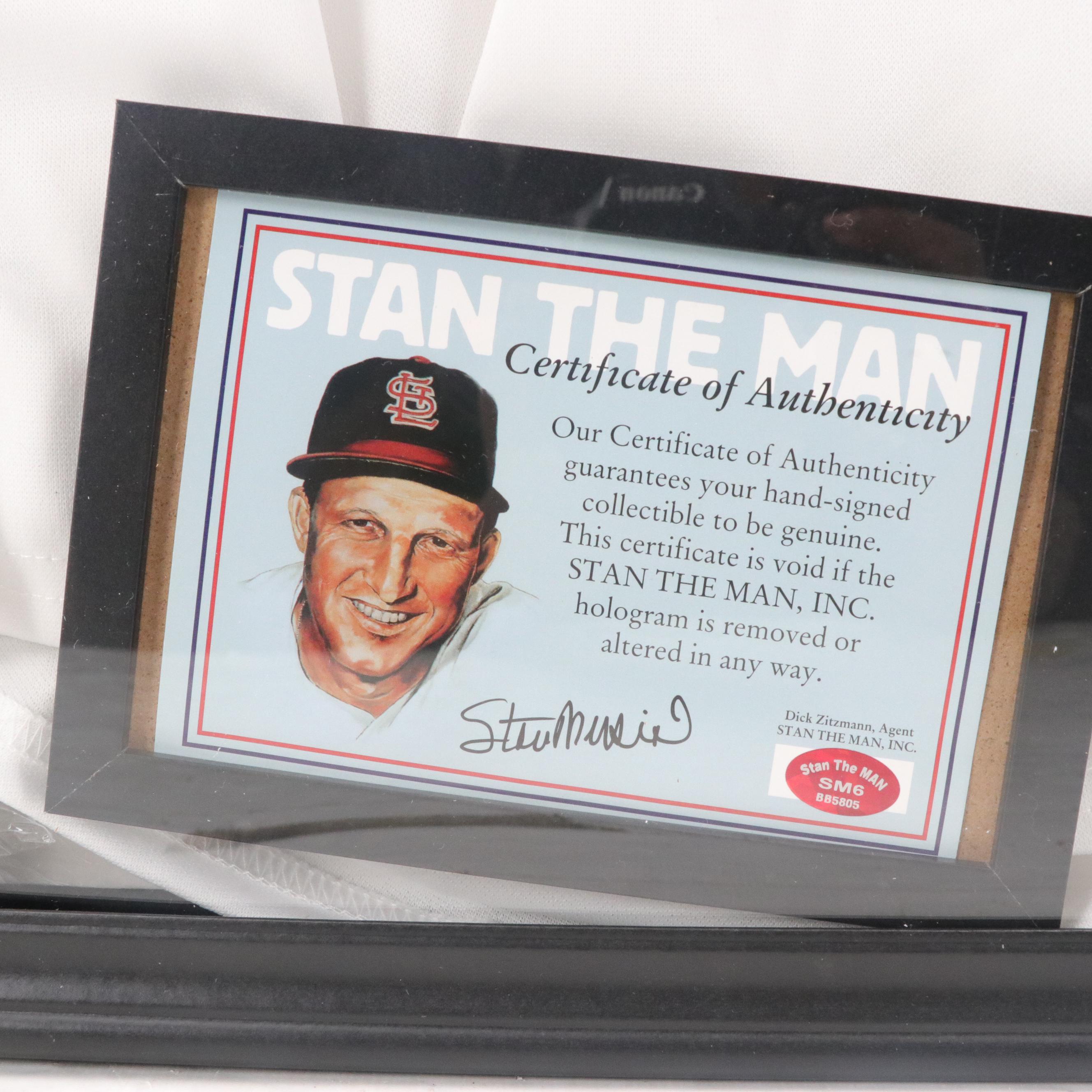 Stan Musial Signed St. Louis Cardinals Majestic Baseball Jersey with Display