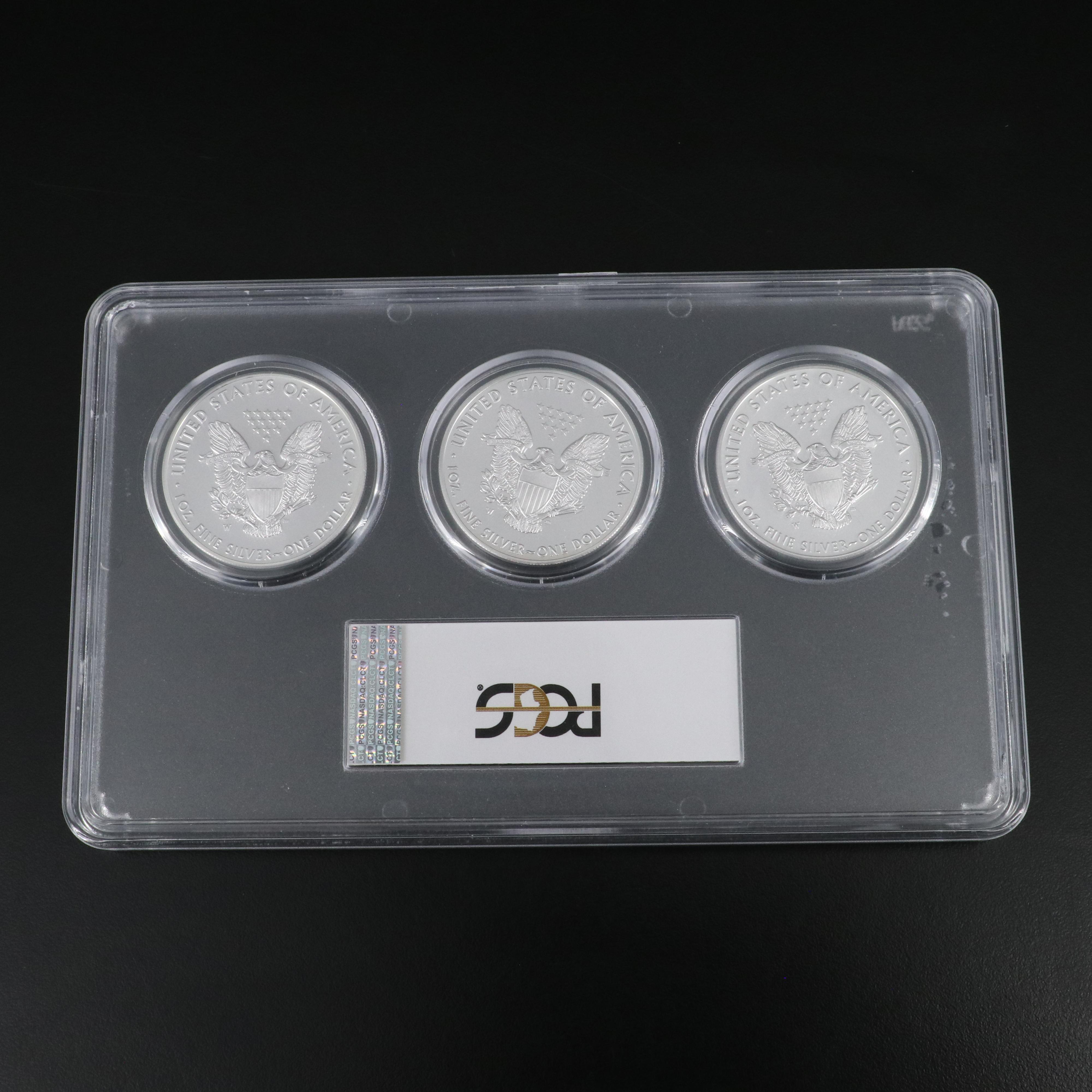 PCGS PR70 DCAM 2017-W Three Coin Set of First Strike Silver Eagles
