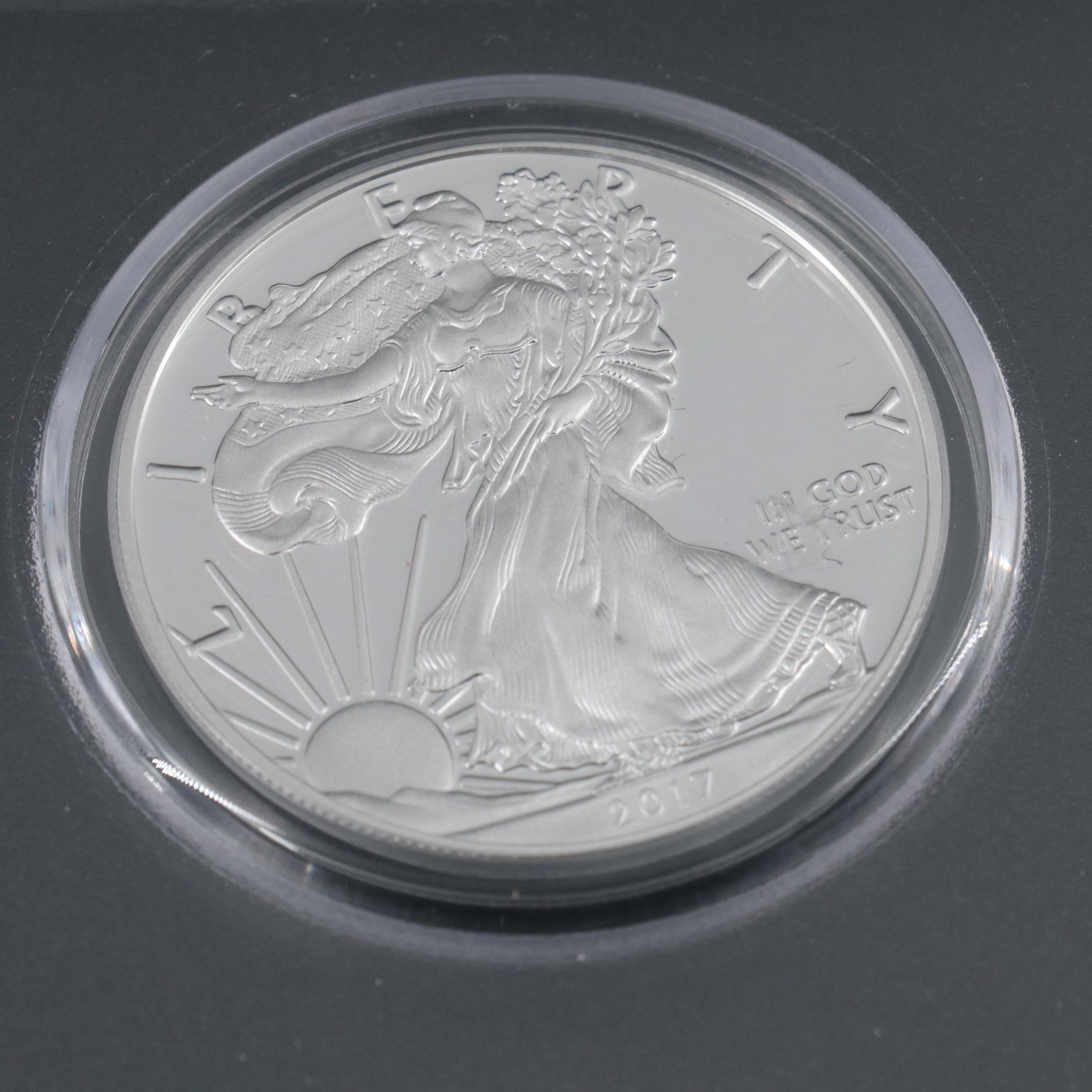 PCGS PR70 DCAM 2017-W Three Coin Set of First Strike Silver Eagles