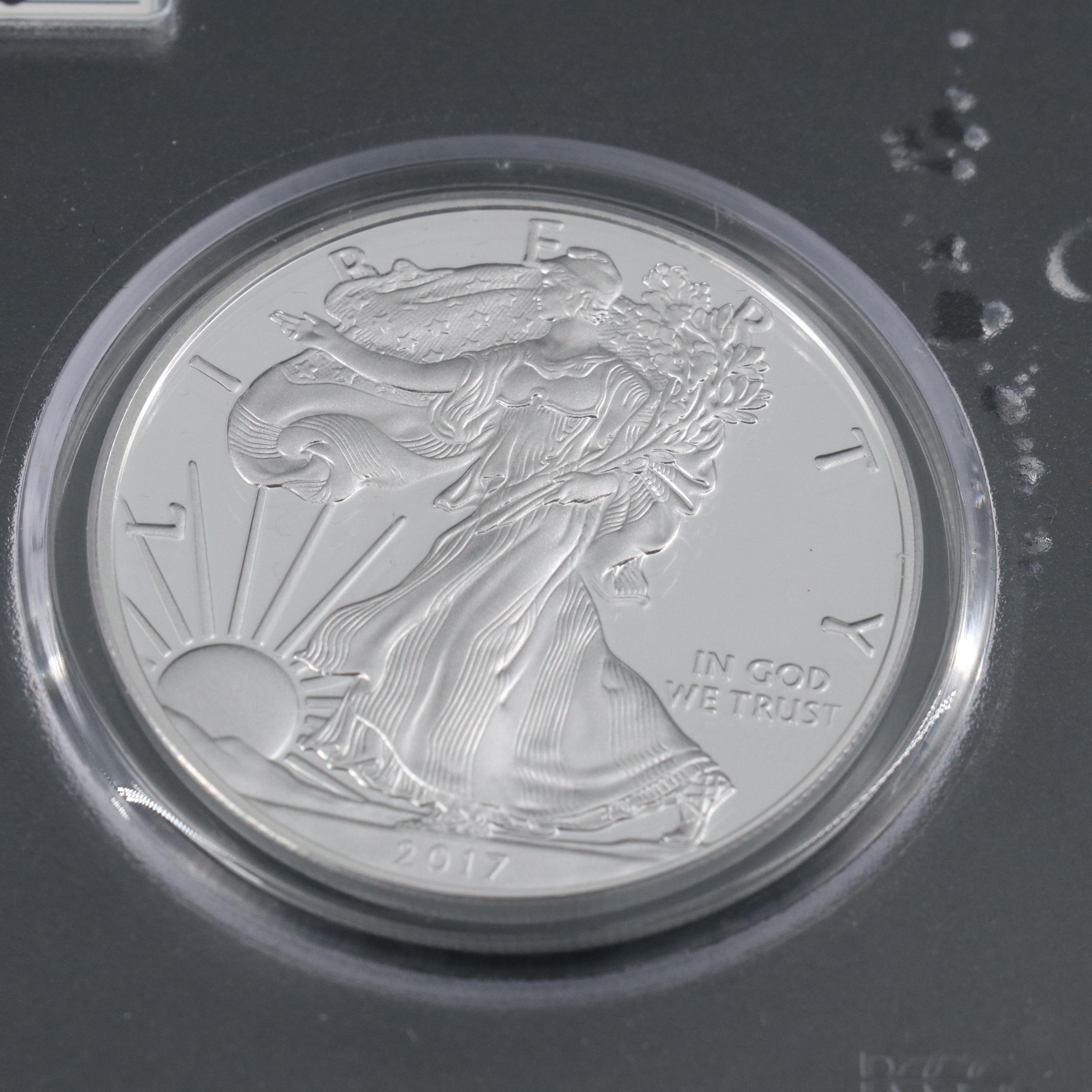 PCGS PR70 DCAM 2017-W Three Coin Set of First Strike Silver Eagles