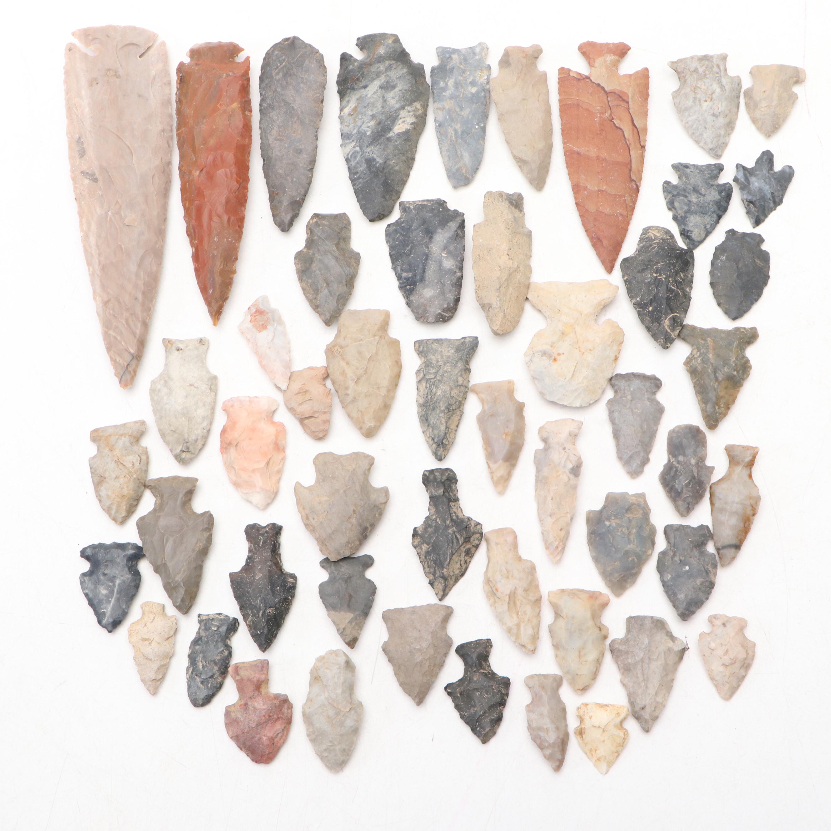 Dovetail, Lanceolate, and Other Arrowheads, Archaic to Woodland Period