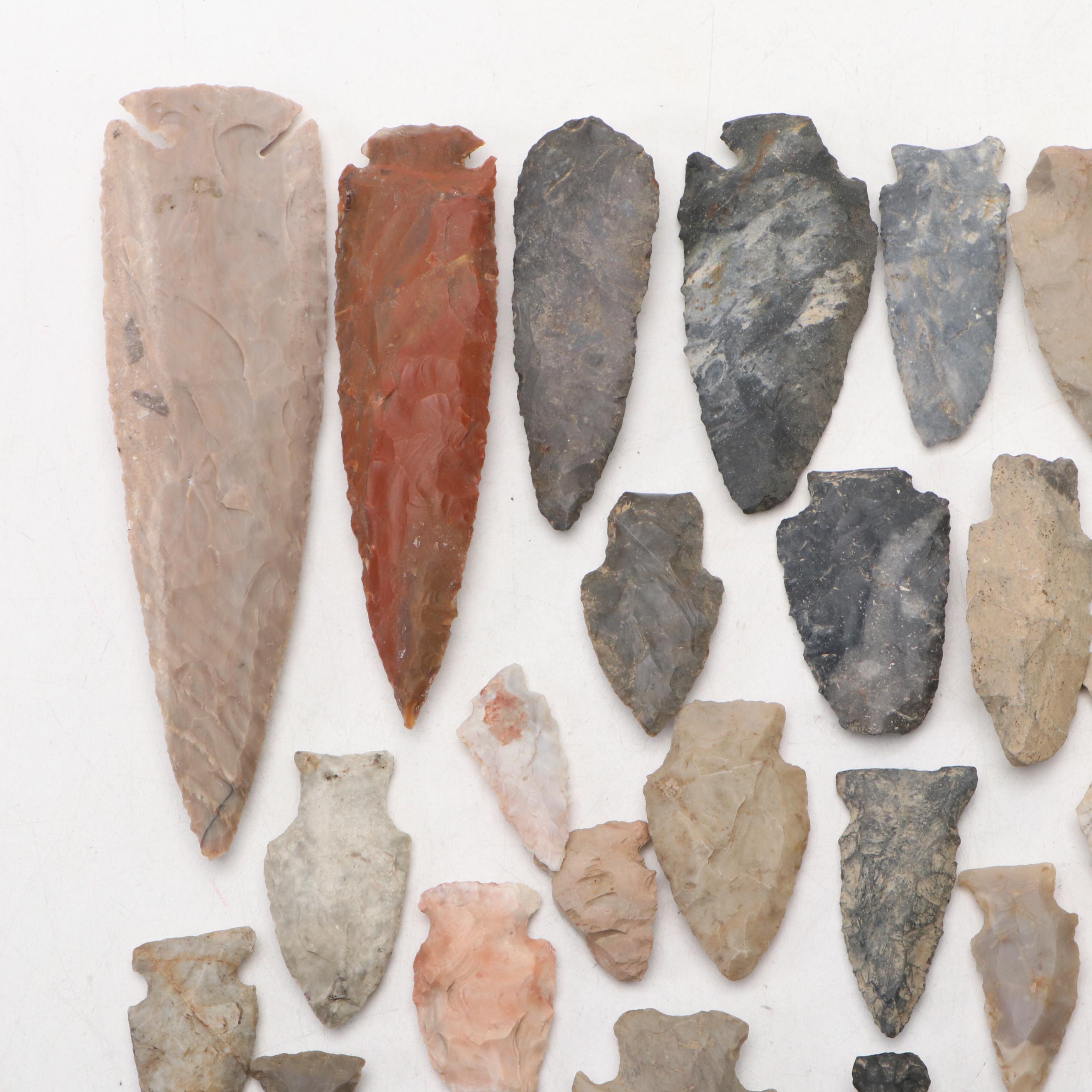 Dovetail, Lanceolate, and Other Arrowheads, Archaic to Woodland Period
