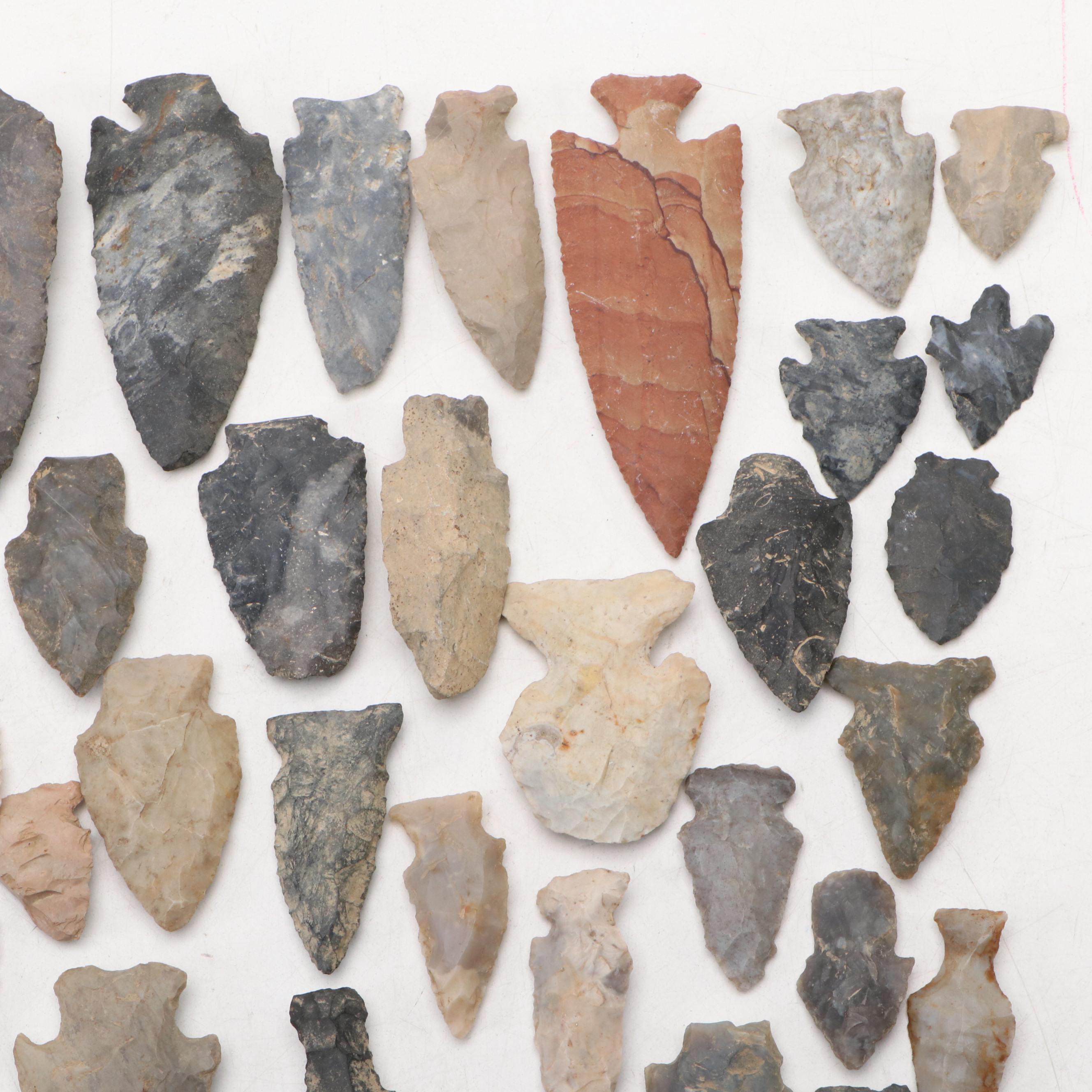 Dovetail, Lanceolate, and Other Arrowheads, Archaic to Woodland Period